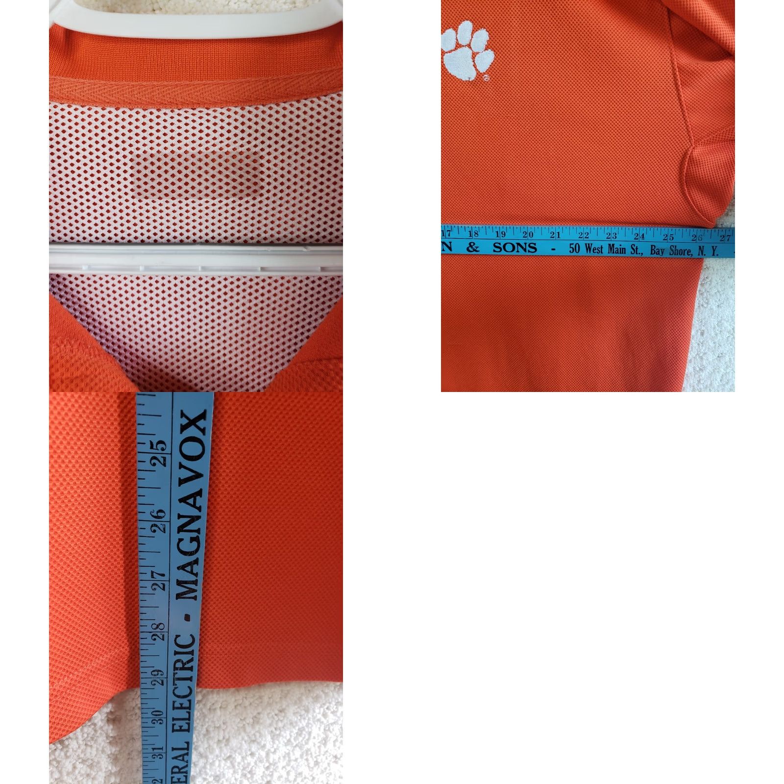 Vintage Columbia PFG Polo Shirt Orange CLEMSON Tigers Men's XL Polyester Size US XL / EU 56 / 4 - 9 Thumbnail