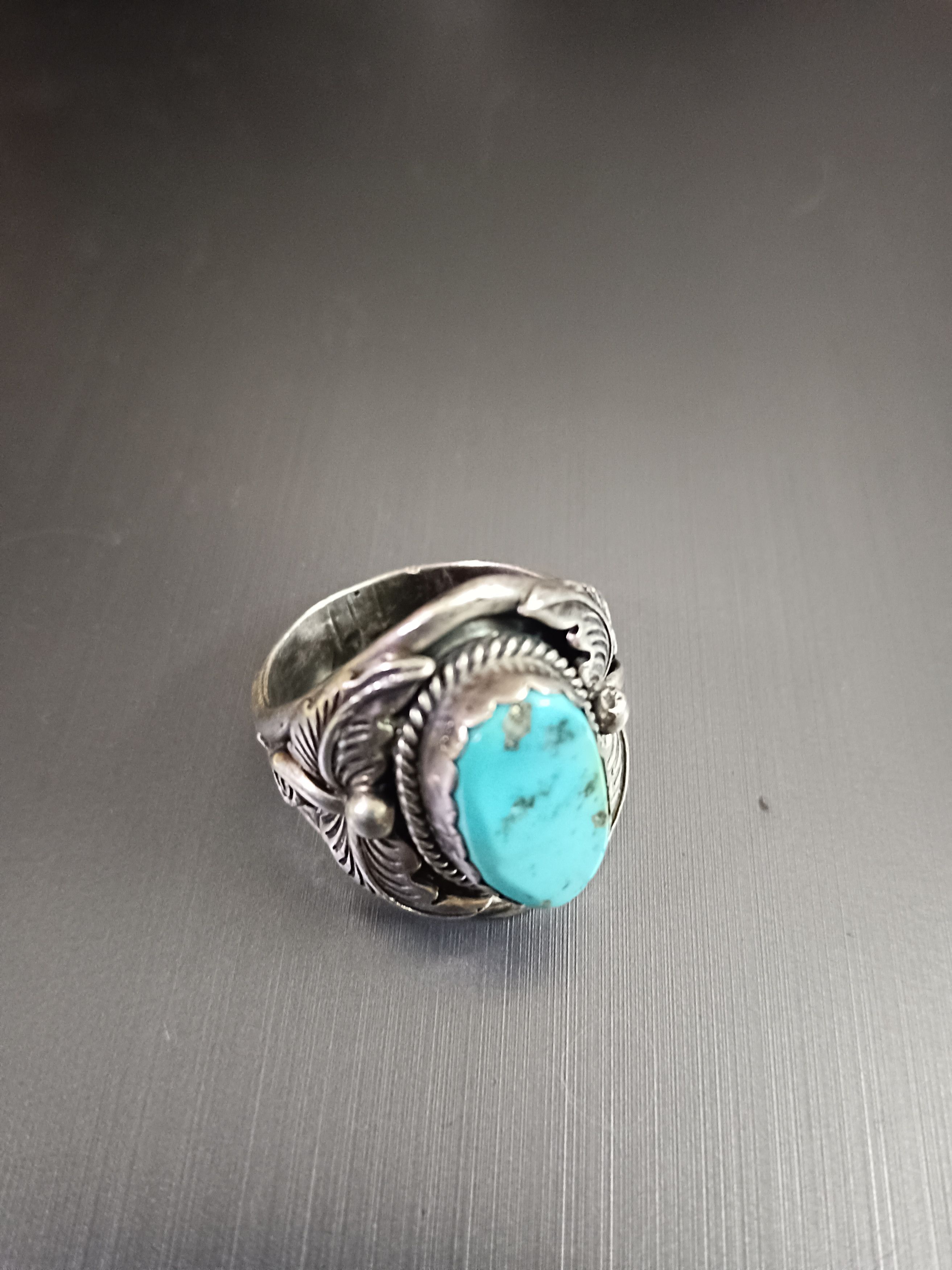 Sterling Silver × Vintage STERLING SILVER NAVAJO SIGNED RB TURQUOISE Size ONE SIZE - 4 Thumbnail