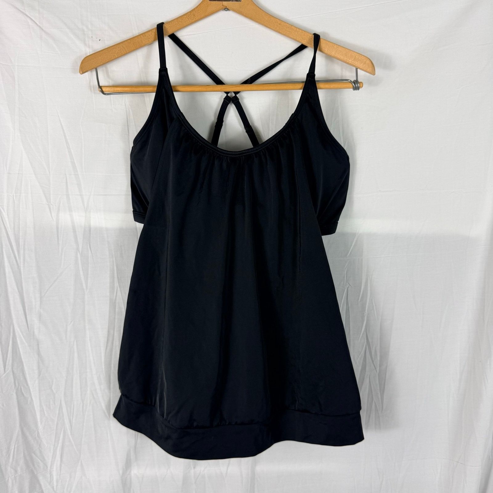 Athleta Athleta Black Blousy Tankini Swim Surf Top 467408 36D Beach Size ONE SIZE - 2 Thumbnail