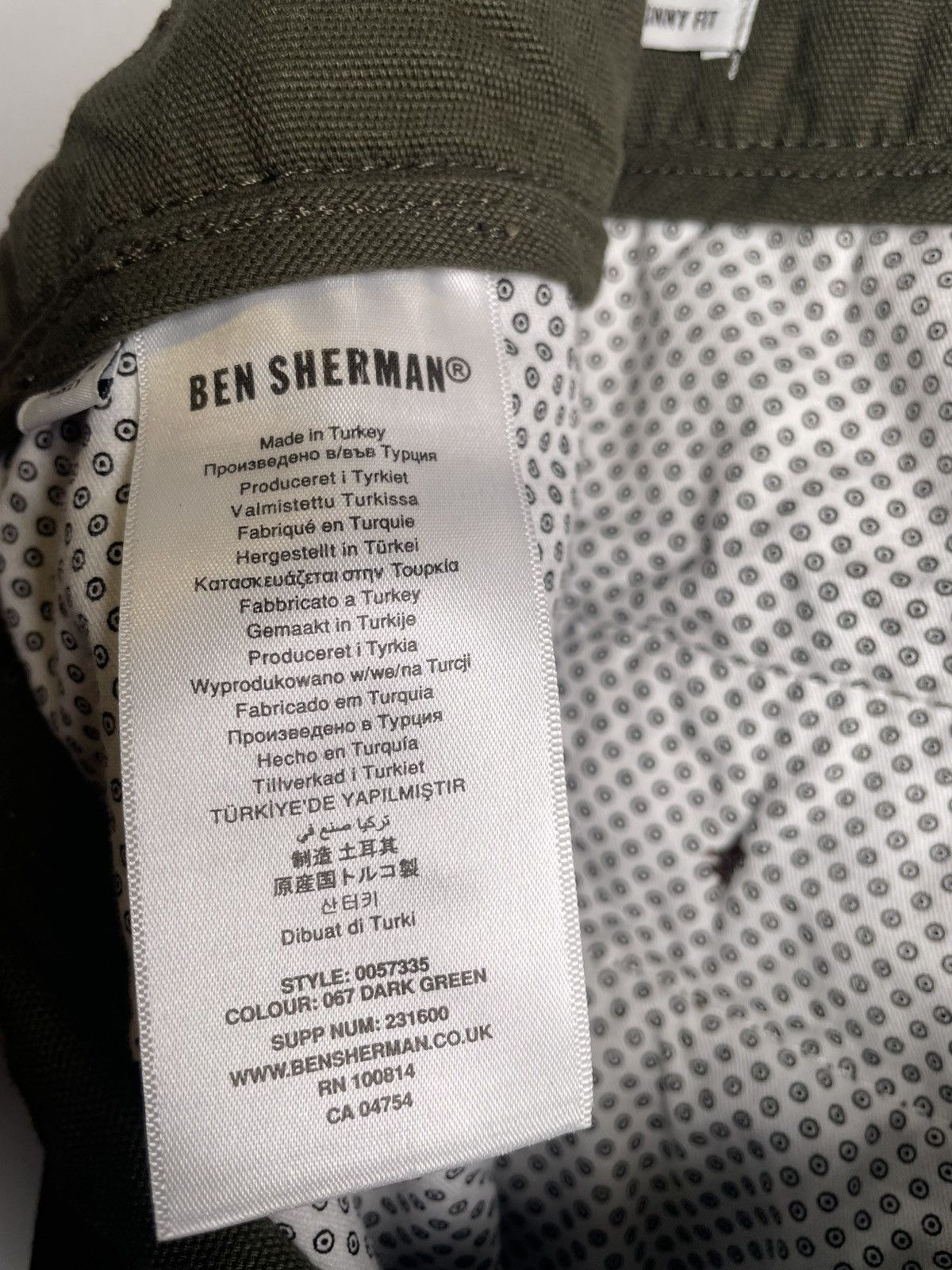 Ben Sherman Ben Sherman Stretch Skinny Chino Pants Dark Green W32 Size US 32 / EU 48 - 8 Thumbnail