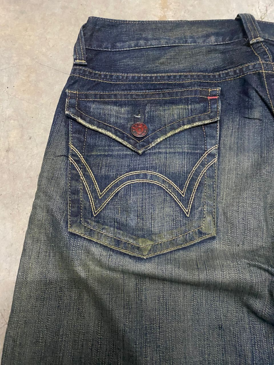 If Six Was Nine 💥FLARE💥 VINTAGE EDWIN BLUE TRIP DISTRESSED DENIM Size US 34 / EU 50 - 5 Thumbnail