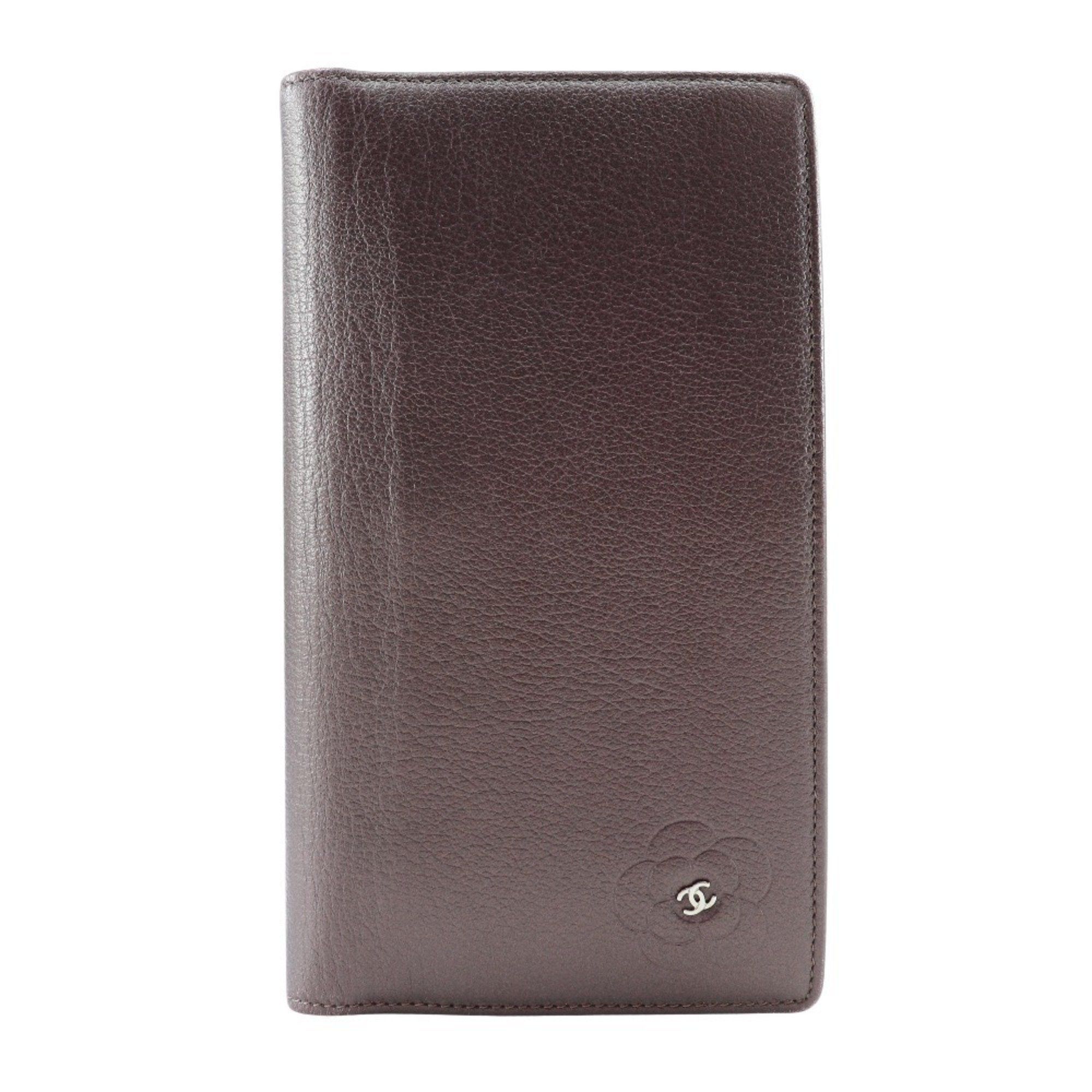 Chanel CHANEL Camellia COCO Mark Long Wallet Leather Metallic Purple Women's Size ONE SIZE - 1 Thumbnail
