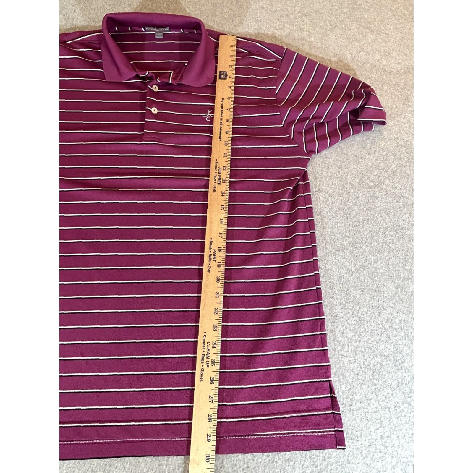 Peter Millar VINTAGE? No — Peter Millar Purple Stripe Polo Shirt Mens L Summer Comfort Golf Stretch Shirt Mens Large Purple Striped Knit Polo Size US L / EU 52-54 / 3 - 5 Thumbnail