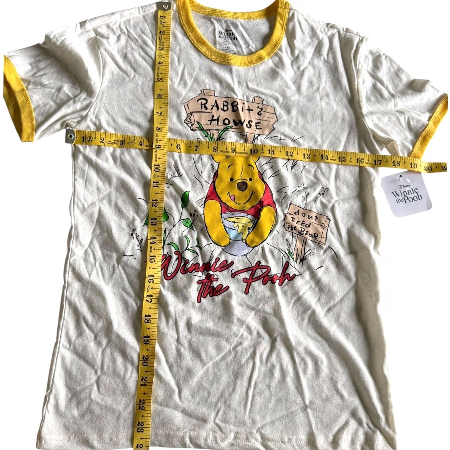 Disney Disney Winnie the Pooh Graphic Tee Rabbit House Ringer T-Shirt XXS NWT Women Short Sleeve Round Neck Cotton Blend Disney Pooh Rabbit Retro Size XXS / US 00 / IT 34 - 4 Thumbnail