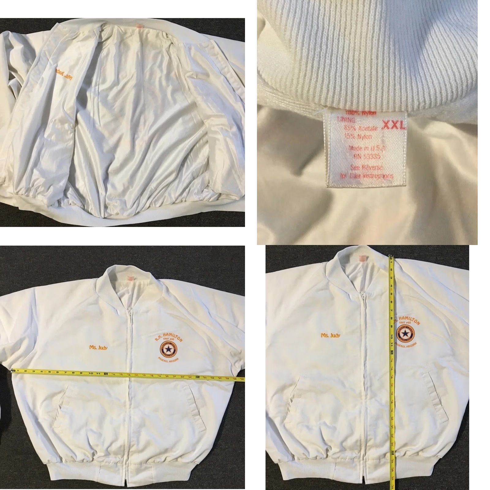 Vintage VINTAGE American Legion Auxiliary Boxy Jacket 2XL White Nylon Bomber 90s Army Grunge College USMC Usmc Military Hip Hop Punk Retro Fans Mens Size US XXL / EU 58 / 5 - 10 Thumbnail