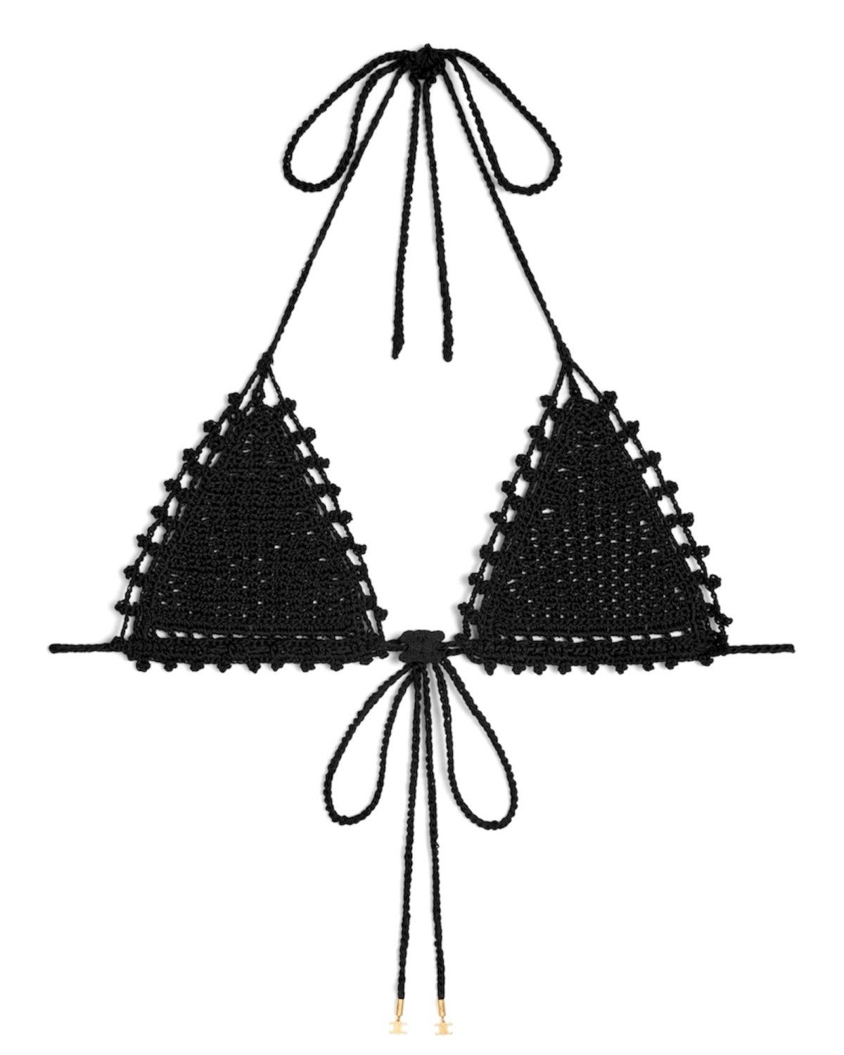 Celine 2AJ93970U.38NO Triomphe Triangle Top in Hand-Crocheted Cotto Size S / US 4 / IT 40 - 1 Thumbnail