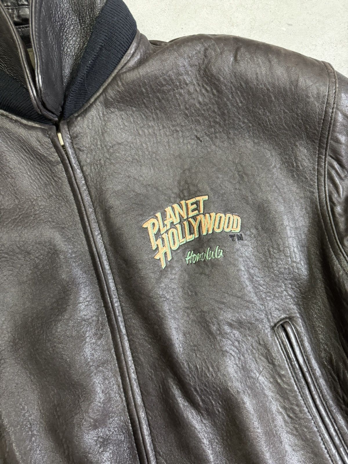 Planet Hollywood Vintage Planet Hollywood Honolulu real leather bomber jacket Size US XL / EU 56 / 4 - 4 Thumbnail