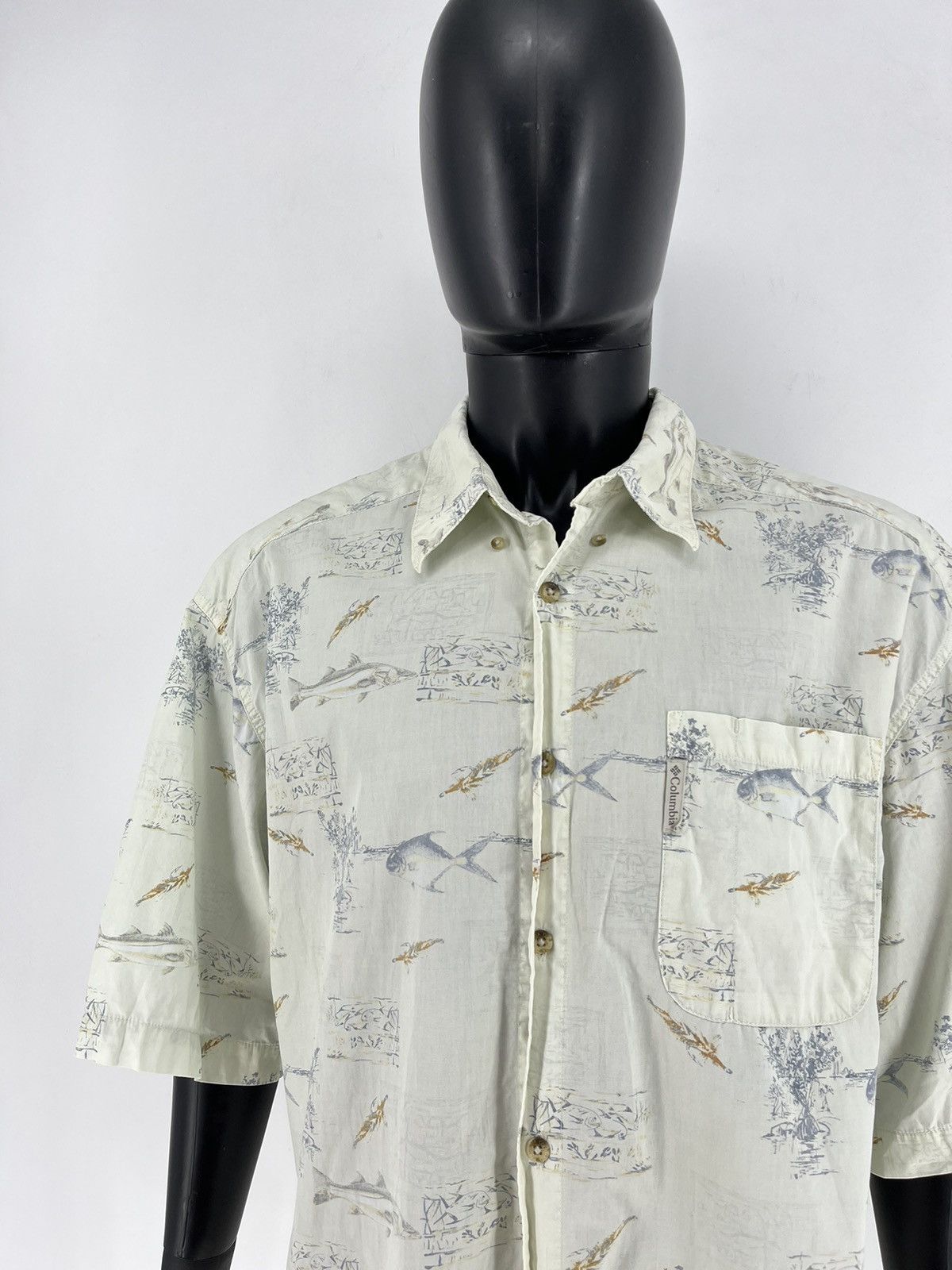 Columbia Vintage Columbia Fish Overprint Beach Hawaiian Shirt XLarge Size US XL / EU 56 / 4 - 8 Thumbnail
