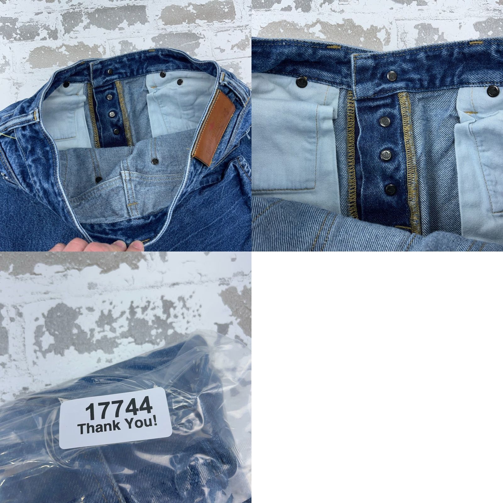 Vintage Atelier Jeans Men Slim Straight Denim Button Fly Med Wash Faded 33 Blue Vintage N/A Size US 33 - 10 Thumbnail