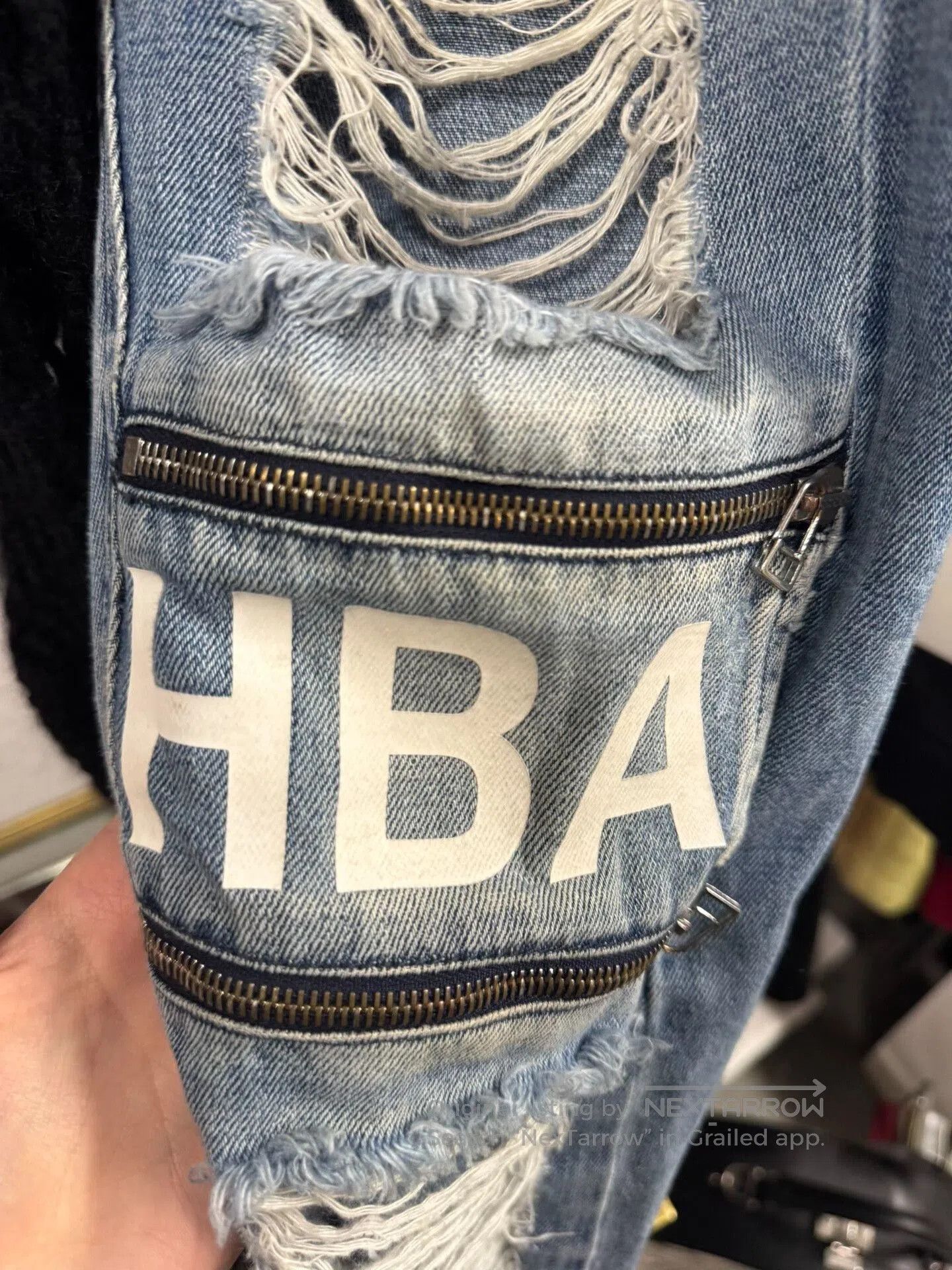 Hood By Air blue shredder zip jeans with distressed details. Size US 28 / EU 44 - 7 Thumbnail