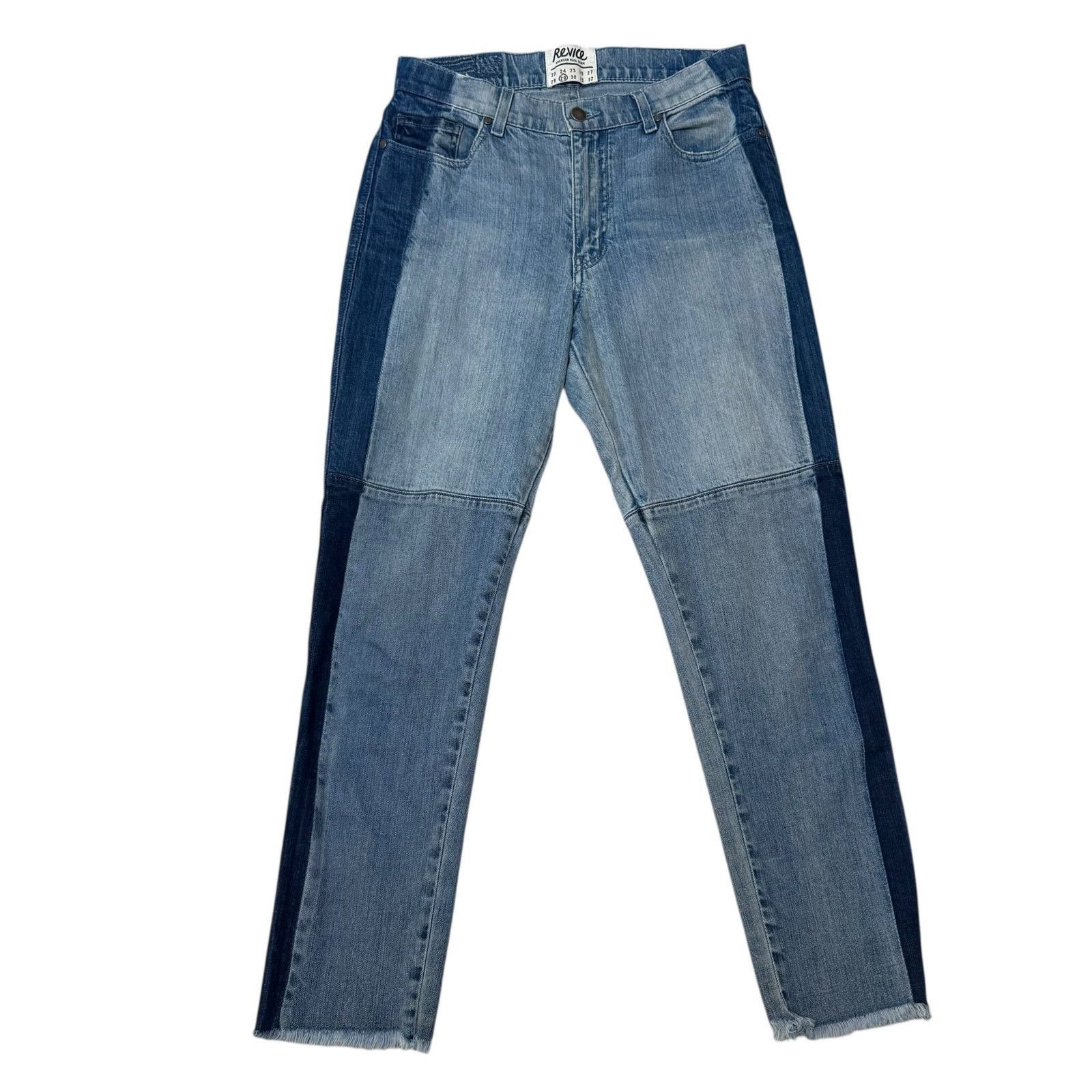 Other REVICE Two Tone Ankle Blue Jeans Distressed Raw Hem Size 29 Size 30" / US 8 / IT 44 - 2 Thumbnail