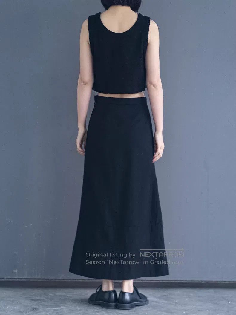 Comme des Garcons Comme Des Garcons size M Black woolen long skirt Size 23" - 3 Thumbnail