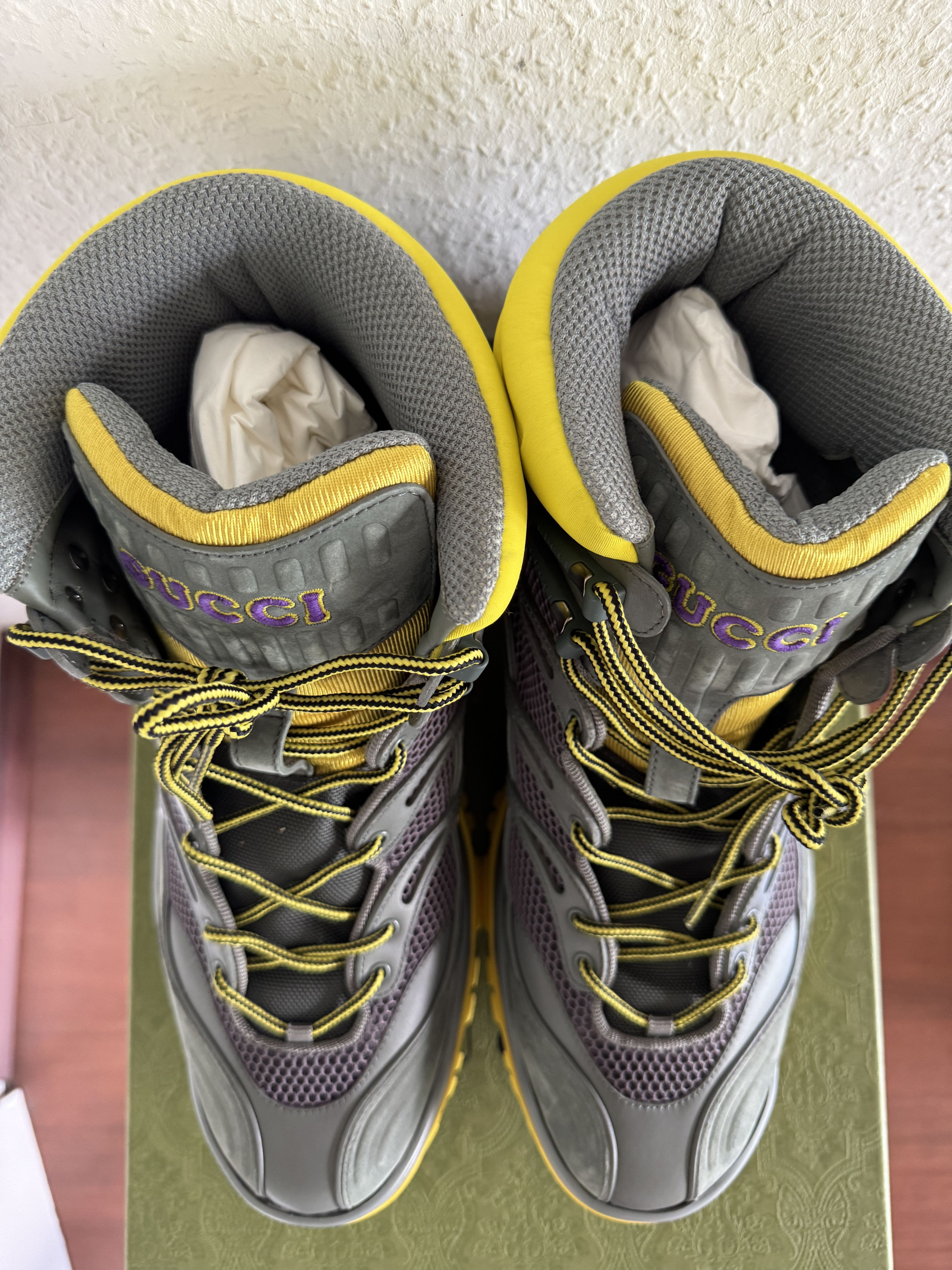 Gucci Buhl Hiking Boots Yellow Grey-Lilac Size US 13 / EU 46 - 4 Thumbnail
