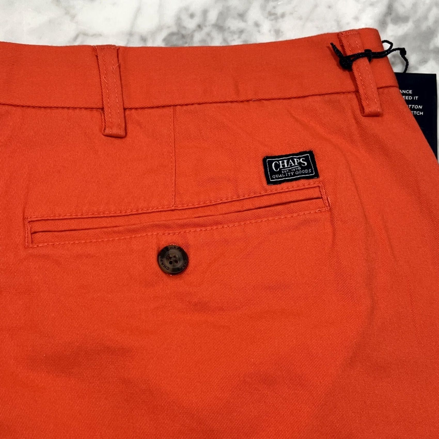 Chaps Chaps Ralph Lauren Men Flat Front 50 Big & Tall 9” Inseam Casual Cotton Blend Coral Stretch Twill Shirt? Size US 34 / EU 50 - 4 Thumbnail