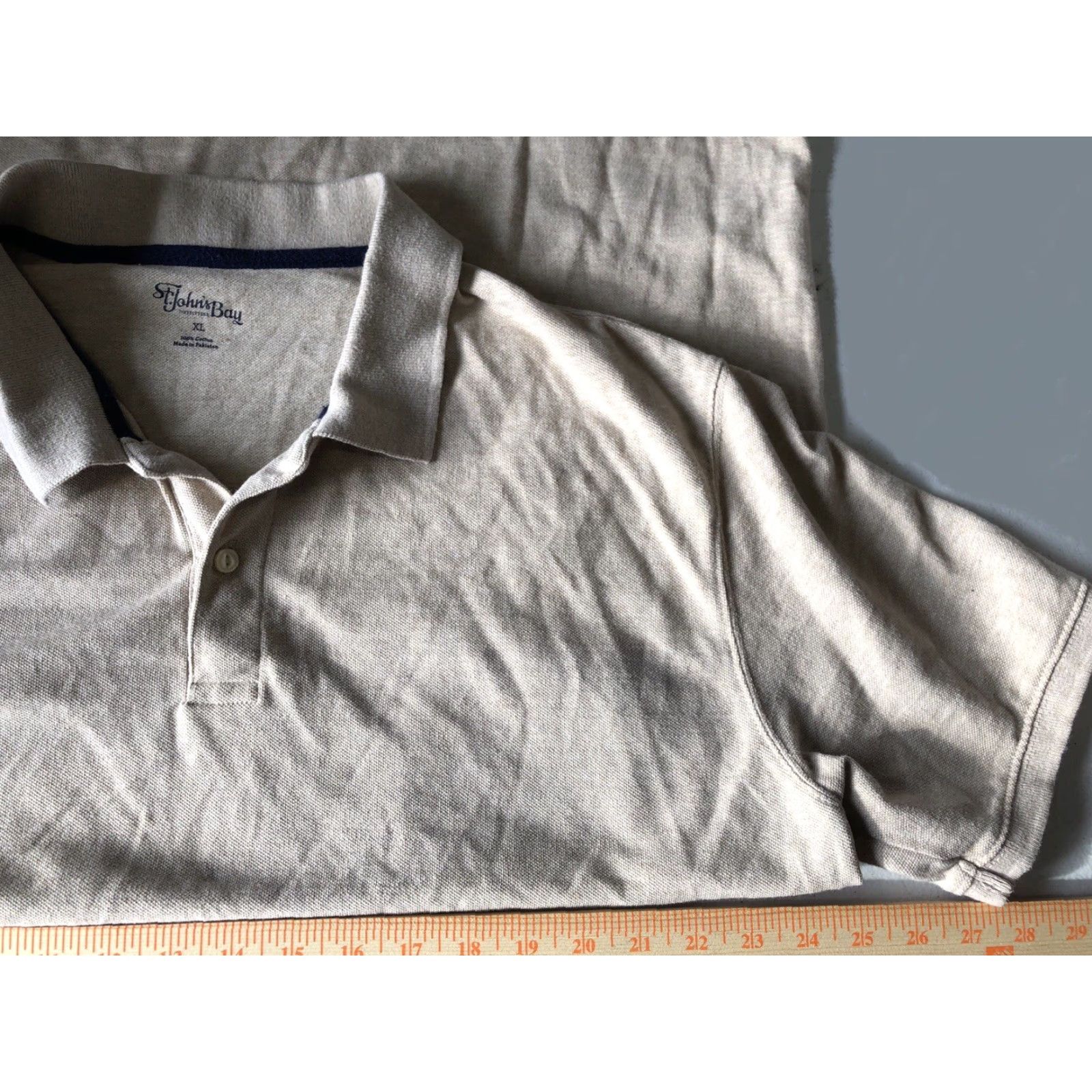 Vintage St. John’s Bay Shirt Mens XL Beige Cotton Short Sleeve Collared Button-Up Summer Size US XL / EU 56 / 4 - 4 Thumbnail