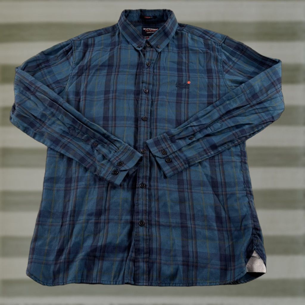Superdry VINTAGE Superdry Shirt Mens L Blue Plaid Flannel Button Down Lumberjack Size US L / EU 52-54 / 3 - 1 Thumbnail