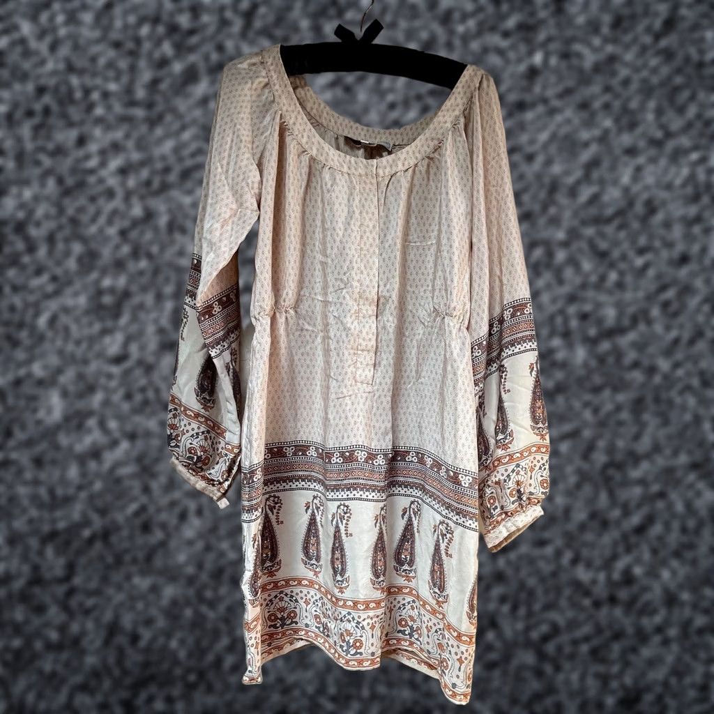 What Goes Around Comes Around What Goes Around Comes Around Women Medium Shift Mini Dress Long Sleeve Geo Silk Multicolor Size M / US 6-8 / IT 42-44 - 1 Thumbnail
