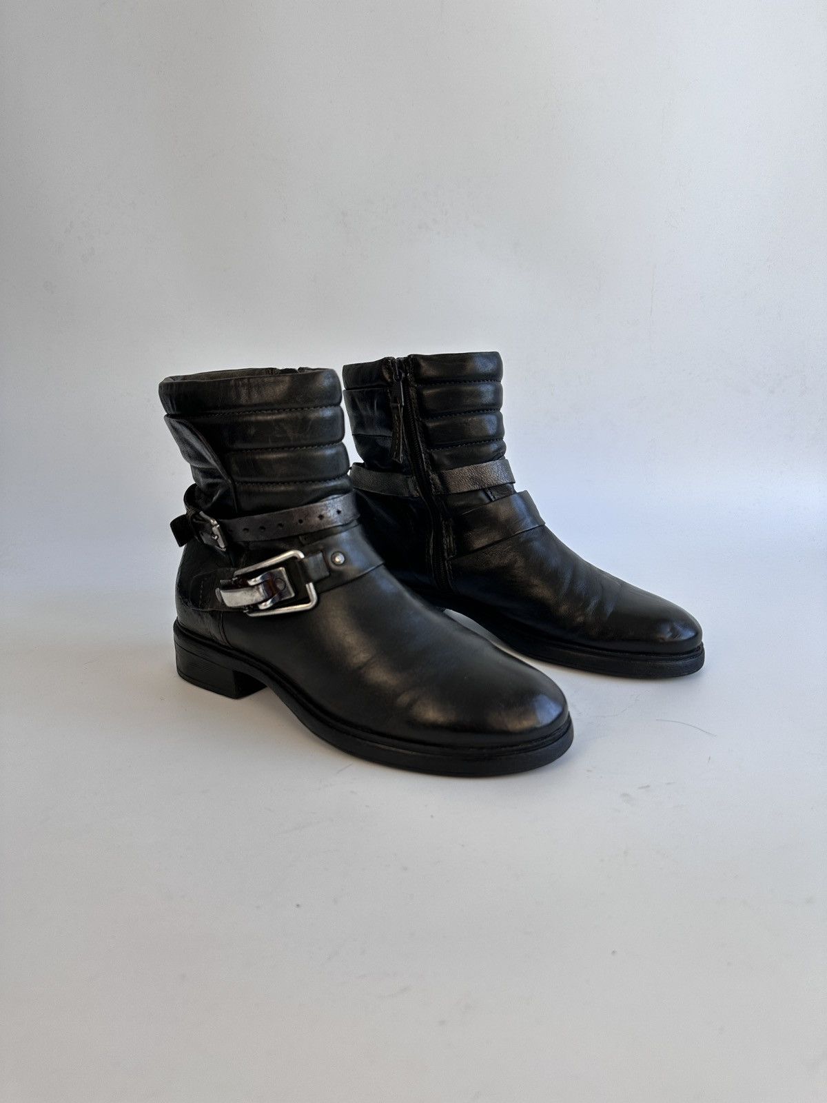 Other MJUS Leather Biker Boots 39 Distressed Dark (A.S.98 style) Size US 8.5 / IT 38.5 - 1 Thumbnail