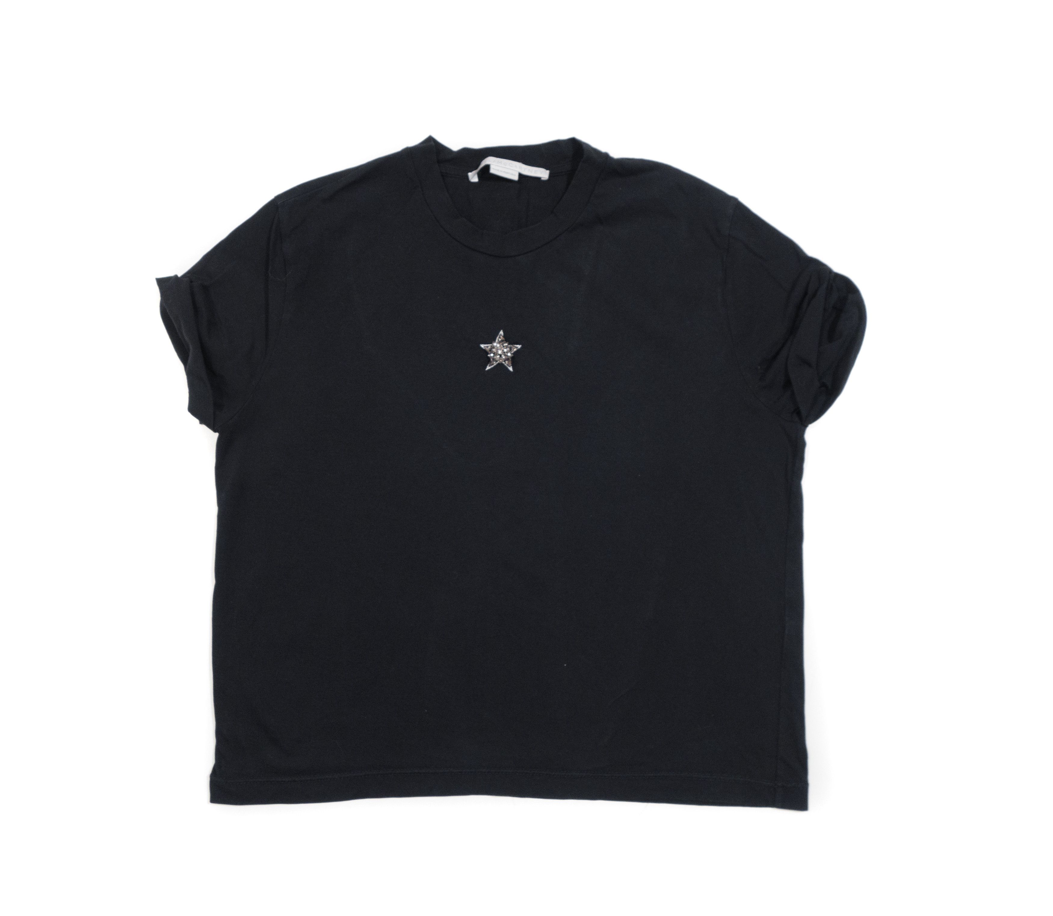 Stella McCartney Crystal Star Embellished Logo 2001 T-Shirt Boxy Fit ...