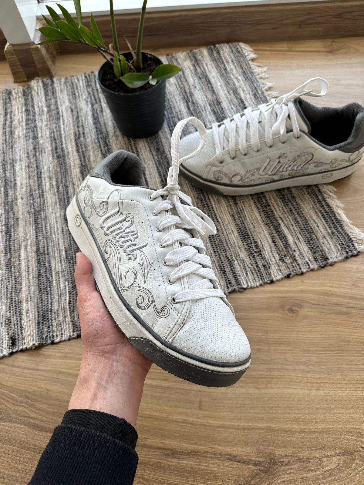 Ecko Unltd. × Vintage Ecko Unltd. Big logo Y2K Leather white sneakers shoes Size US 13 / EU 46 - 4 Thumbnail