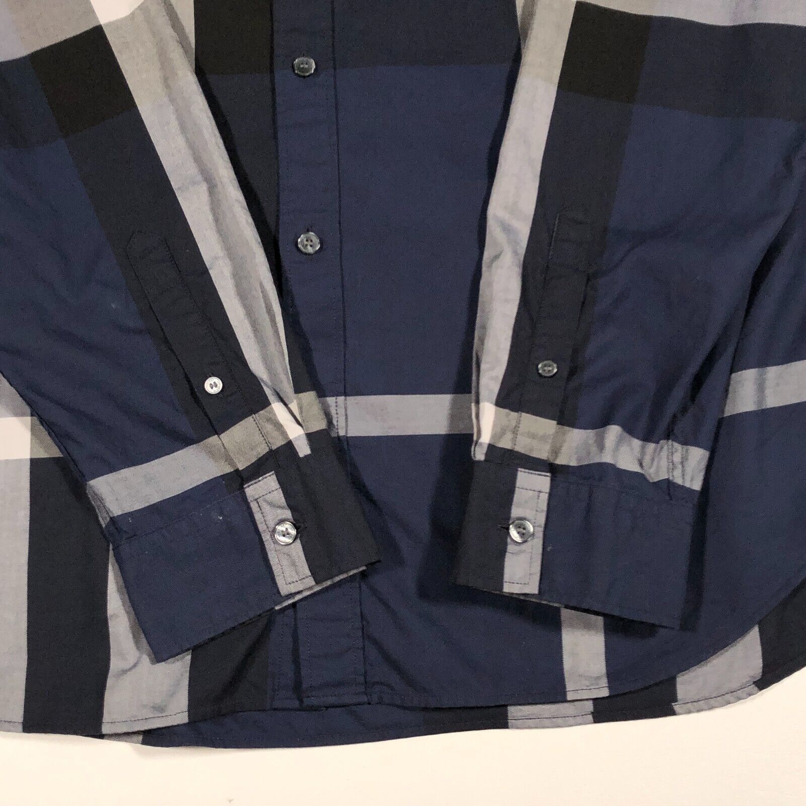Burberry × Designer × Vintage Burberry Brit Navy Tartan Checks Button Down Shirt size XXL Size US XXL / EU 58 / 5 - 3 Thumbnail