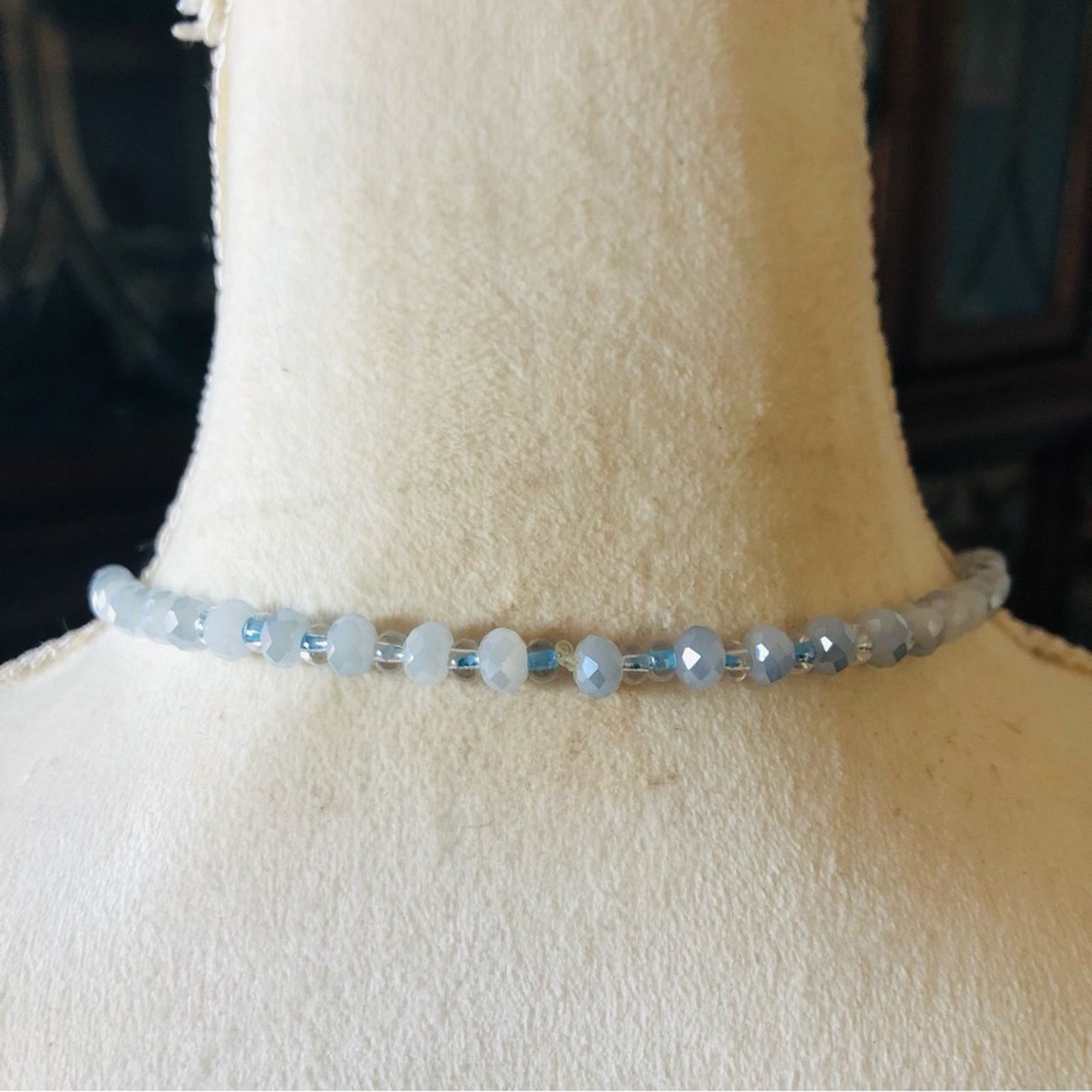 Jewelry Faceted opal glass crystal bead treasure chest necklac Size ONE SIZE - 11 Thumbnail