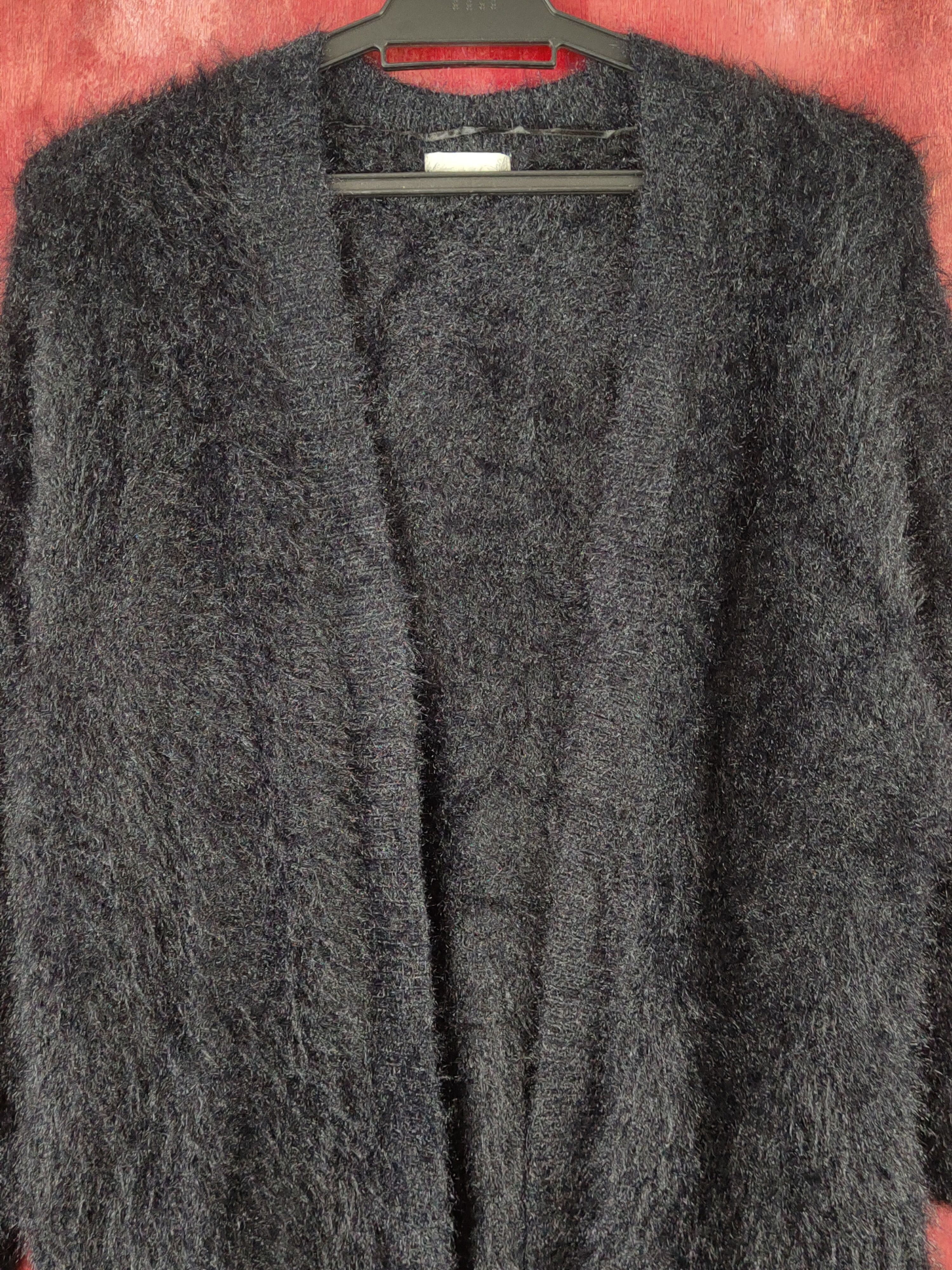 Japanese Brand GU Black Shag Shaggy Fur Mohair Knitwear Cardigan #S1902 Size M / US 6-8 / IT 42-44 - 2 Thumbnail