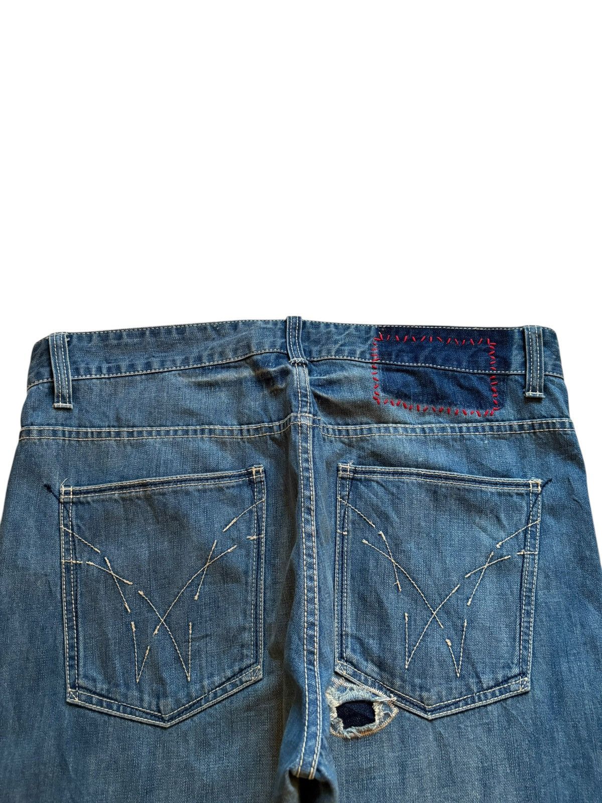 Japanese Brand Vintage Japanese Brand Patches Faded Wash Loose Jeans Size US 37 - 8 Thumbnail