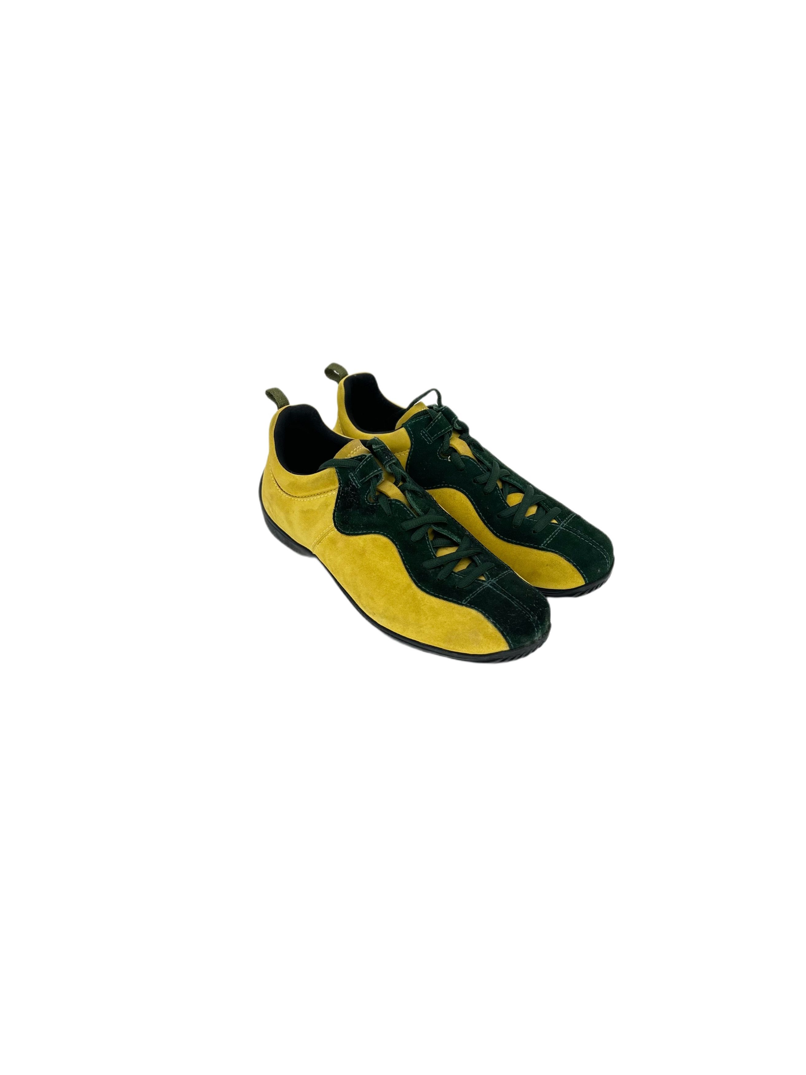Prada Prada Linea Rossa Bi-Colour Suede Hybrid Trainers Size US 6.5 / EU 39-40 - 1 Thumbnail