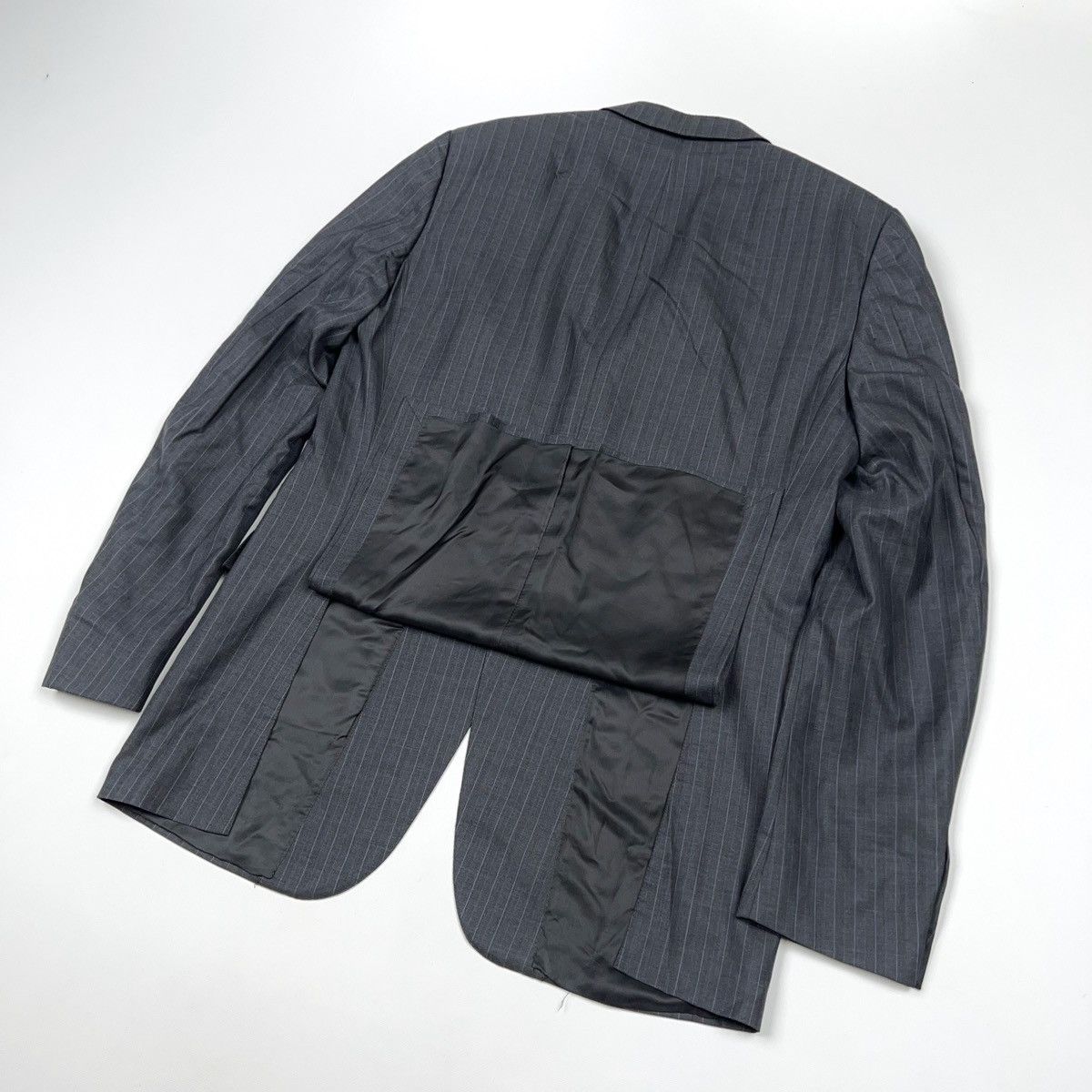 Ermenegildo Zegna Ermenegildo Zegna Su Misura Stripped Suit Wool Silk Size 46L - 8 Thumbnail