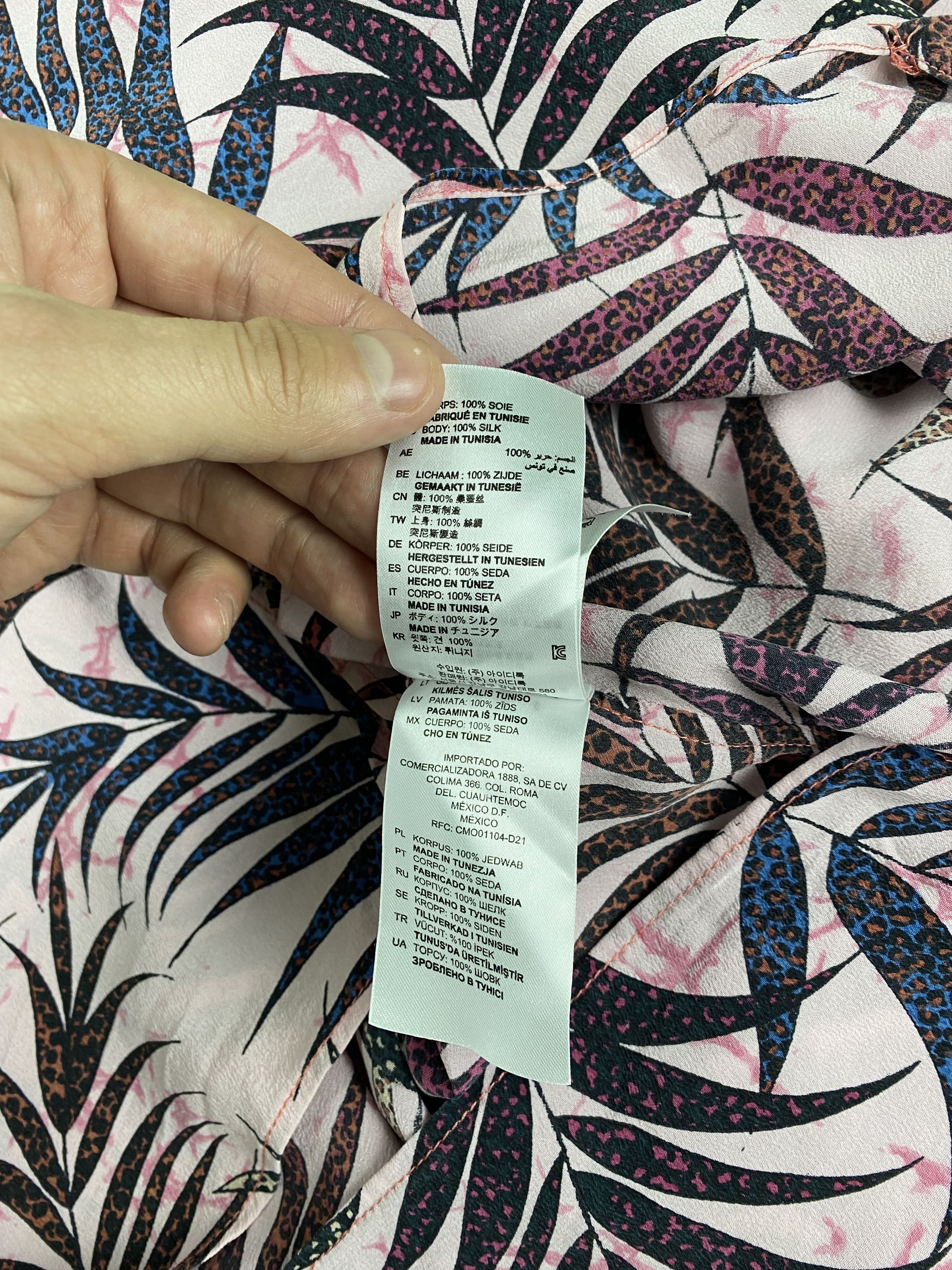 Designer × Sandro Sandro Liliane Botanical-Print Silk Top blouse shirt Size M / US 6-8 / IT 42-44 - 9 Thumbnail