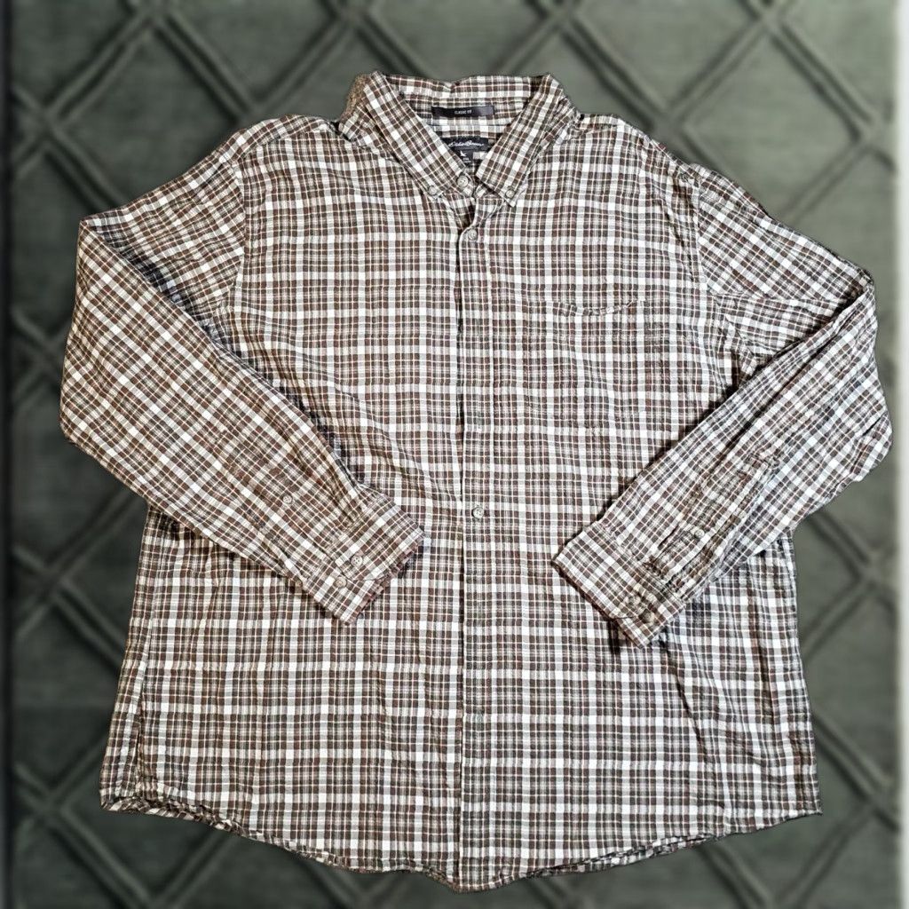 Eddie Bauer Eddie Bauer Button-Down Shirt 2XL Mens Plaid Multi-Color Cotton Dress Shirt Wrinkle Resistant Pockets Non-Iron Button Collar-Down Neck Standard Cuff Size US XXL / EU 58 / 5 - 1 Thumbnail
