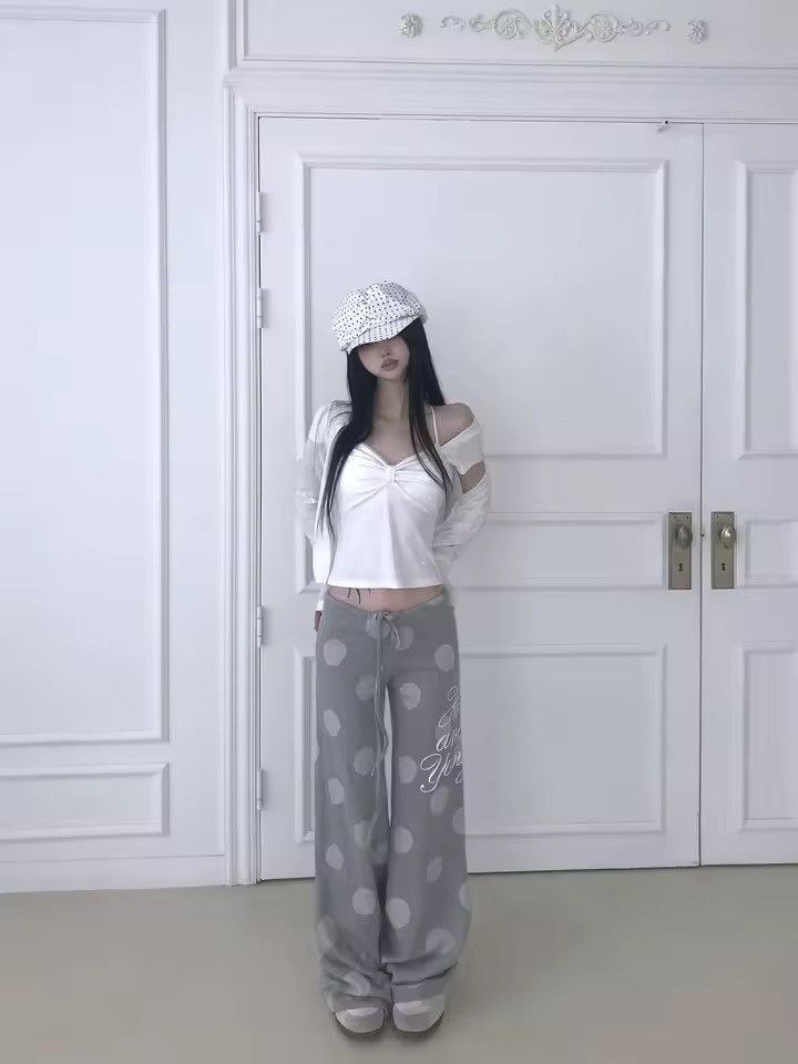Japanese Brand Polka Dot Y2K style Straight Loose Pants Size 27" / US 4 / IT 40 - 8 Thumbnail