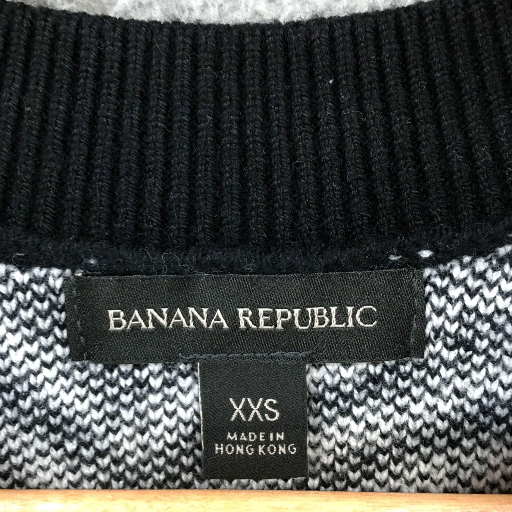 Banana Republic Banana Republic Zebra Sweater Womens XXS Black White Cotton Blend Pullover Knit Size XXS / US 00 / IT 34 - 6 Thumbnail