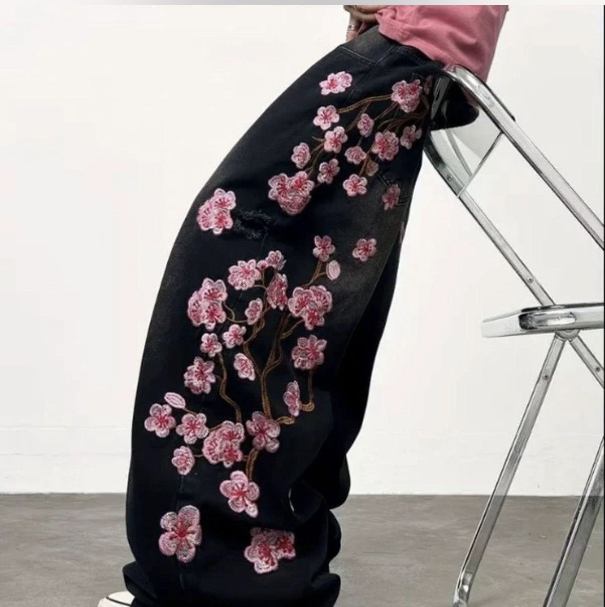 Other Black wide-leg jeans Size US 40 / EU 56 - 2 Thumbnail