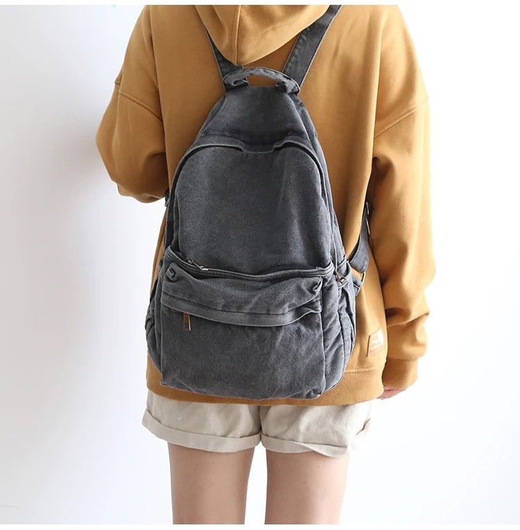 Japanese Brand Grey Backpack Size ONE SIZE - 1 Thumbnail