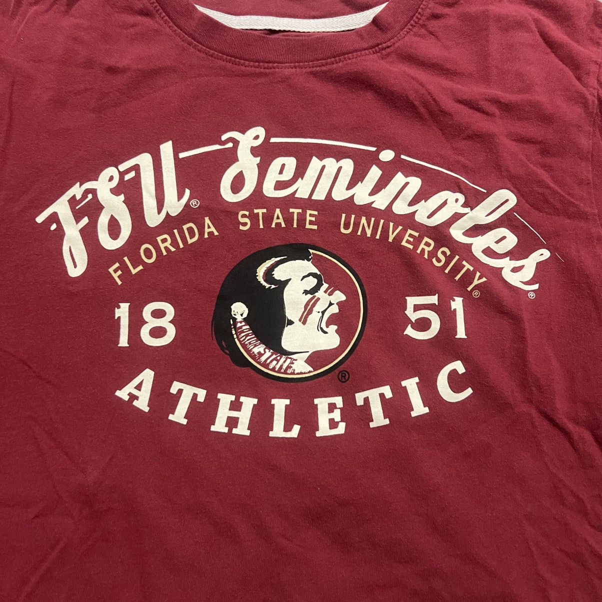 Vintage Crazy Vintage Y2K Red and White FSU Seminoles Shirt! Size US M / EU 48-50 / 2 - 2 Thumbnail