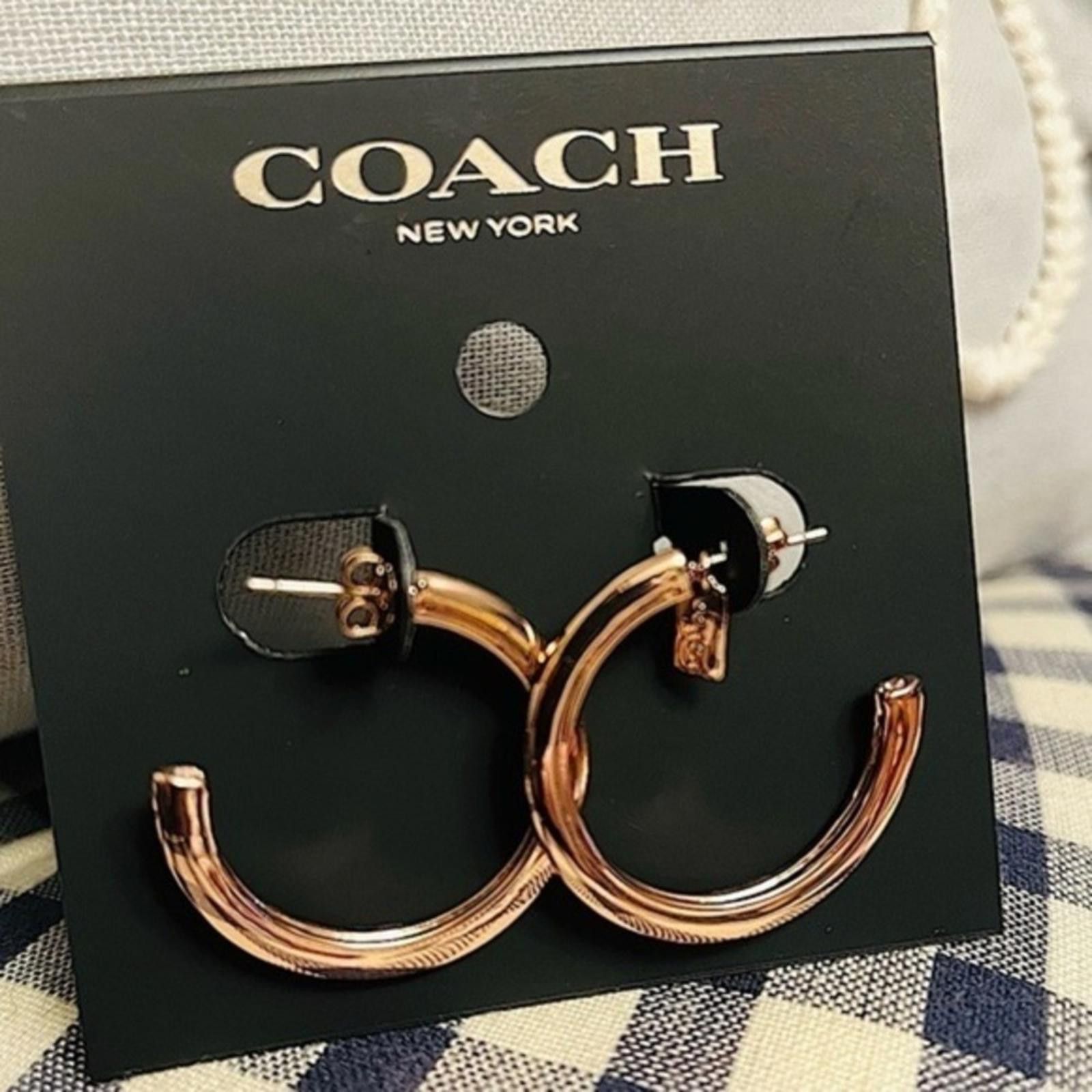 Coach Coach Rose Gold 3/4 Hoop Earrings NWT Size ONE SIZE - 1 Thumbnail