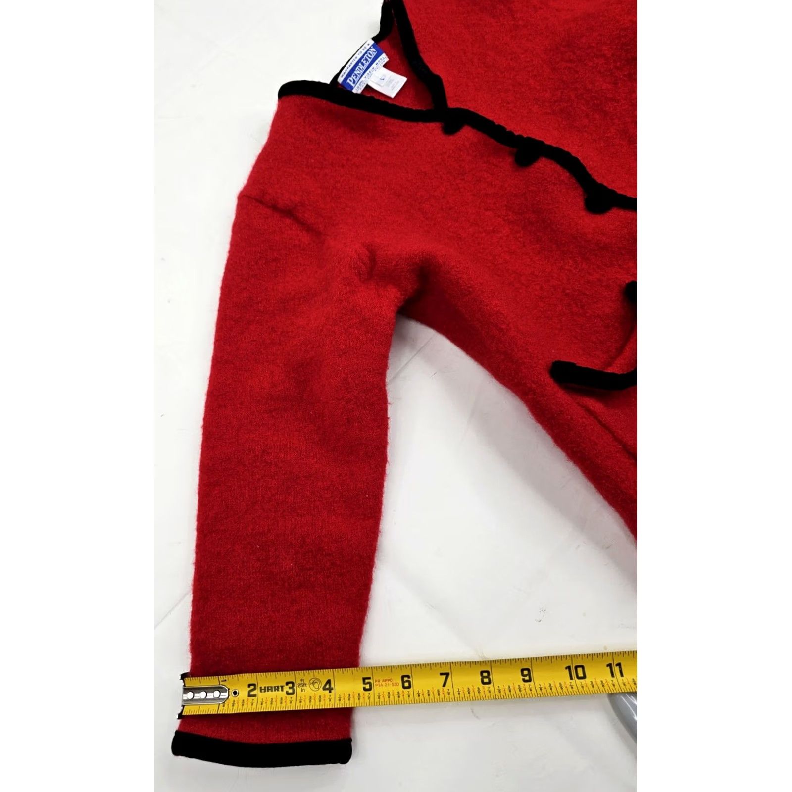 Pendleton VINTAGE Pendleton Cardigan Women L Red Button Velvet Accent 100% Virgin Wool Knit Warmth Casual Size L / US 10 / IT 46 - 6 Thumbnail
