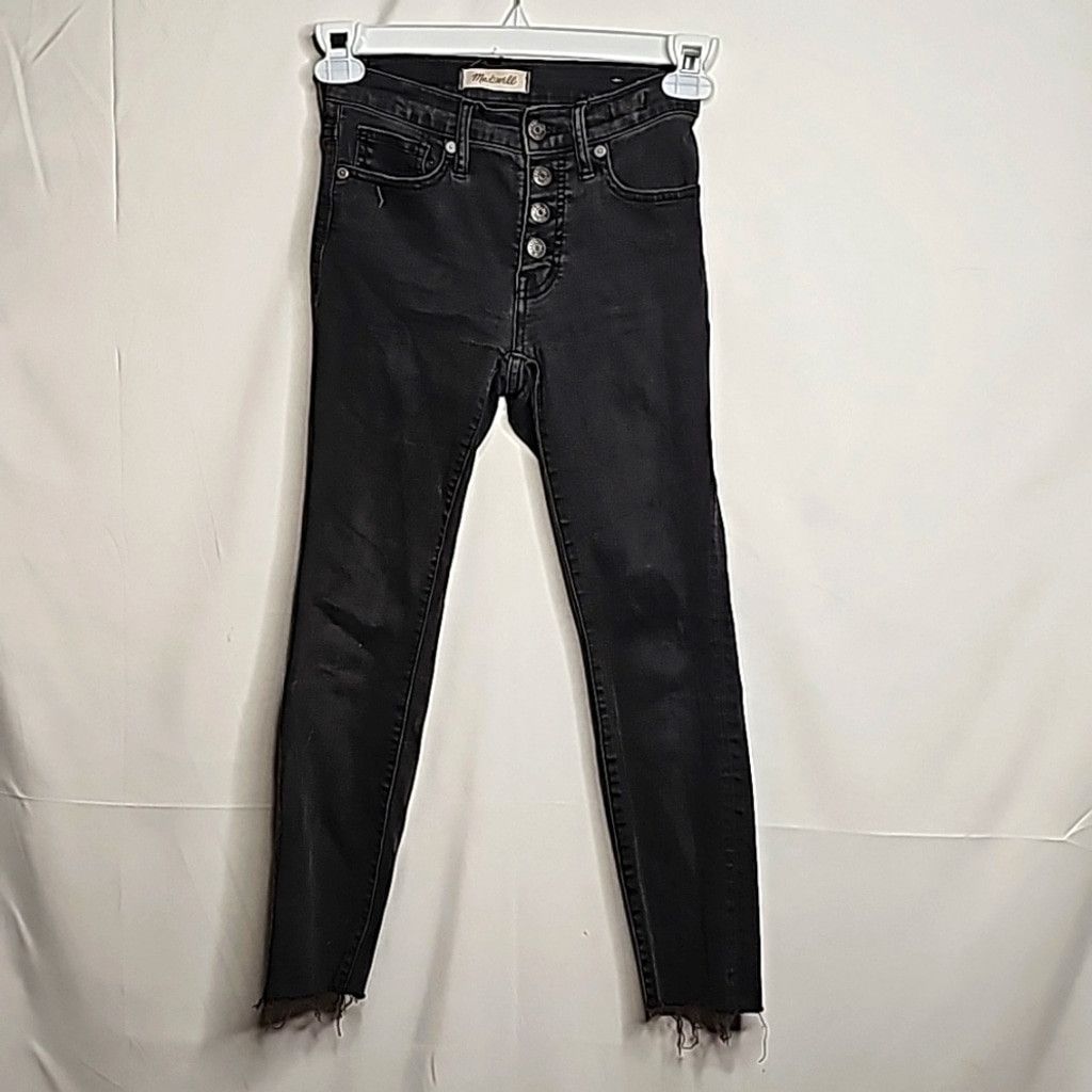 Madewell Madewell high rise skinny cropped black raw hem jeans sz 24P Size 24" / US 00 / IT 34 - 2 Thumbnail