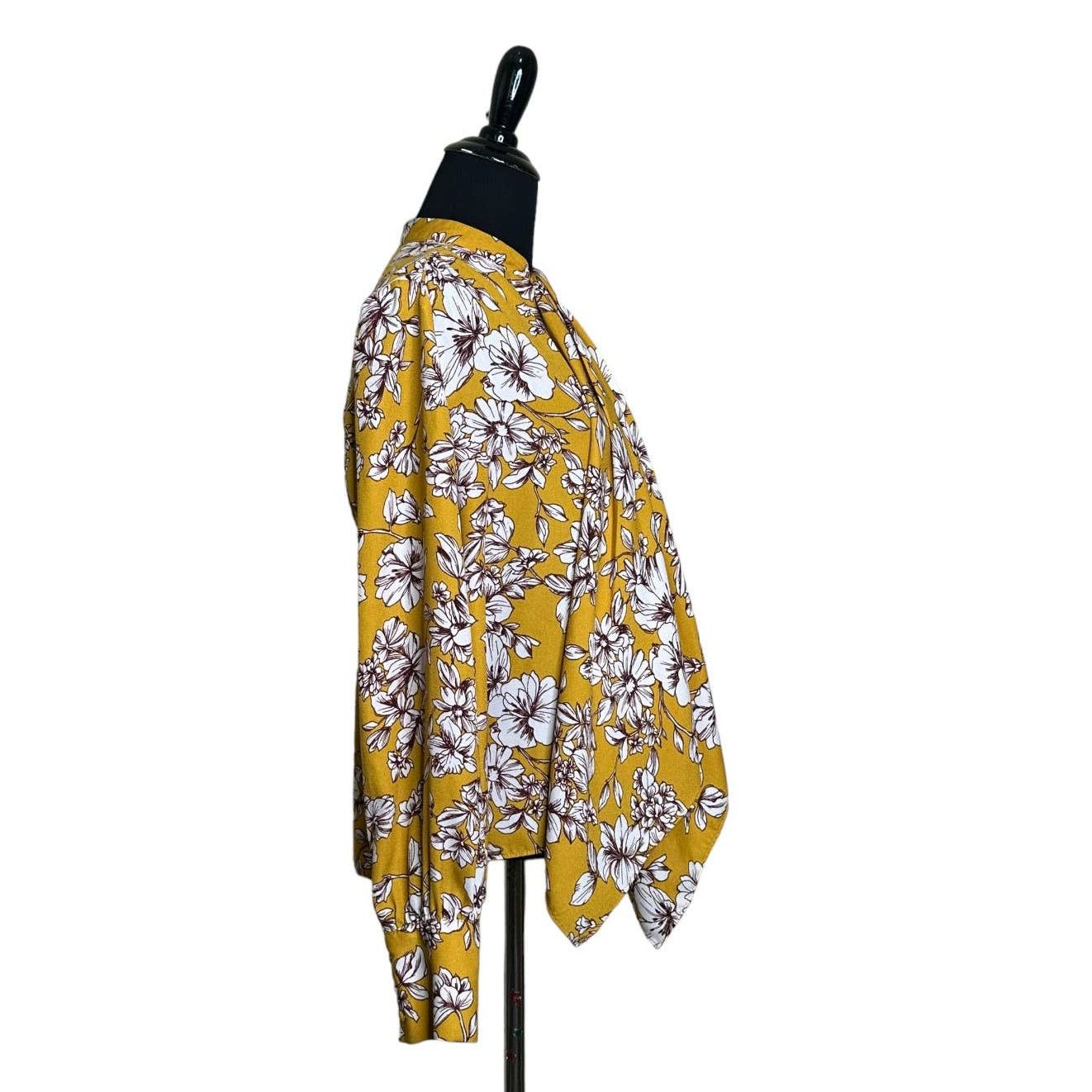 Forever 21 Forever 21 yellow floral long sleeves boho blouse size Large Size L / US 10 / IT 46 - 7 Thumbnail