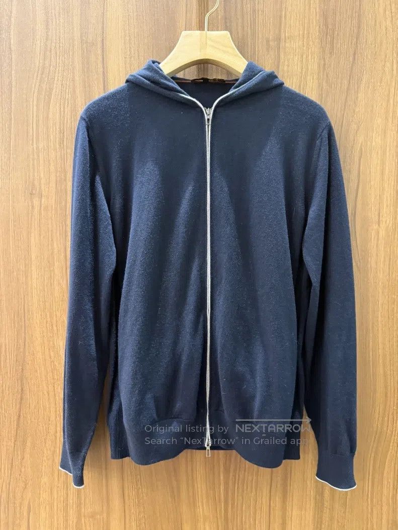 Loro Piana Loro Piana Men's Hooded Zip-up Knit Jacket Size US S / EU 44-46 / 1 - 1 Thumbnail