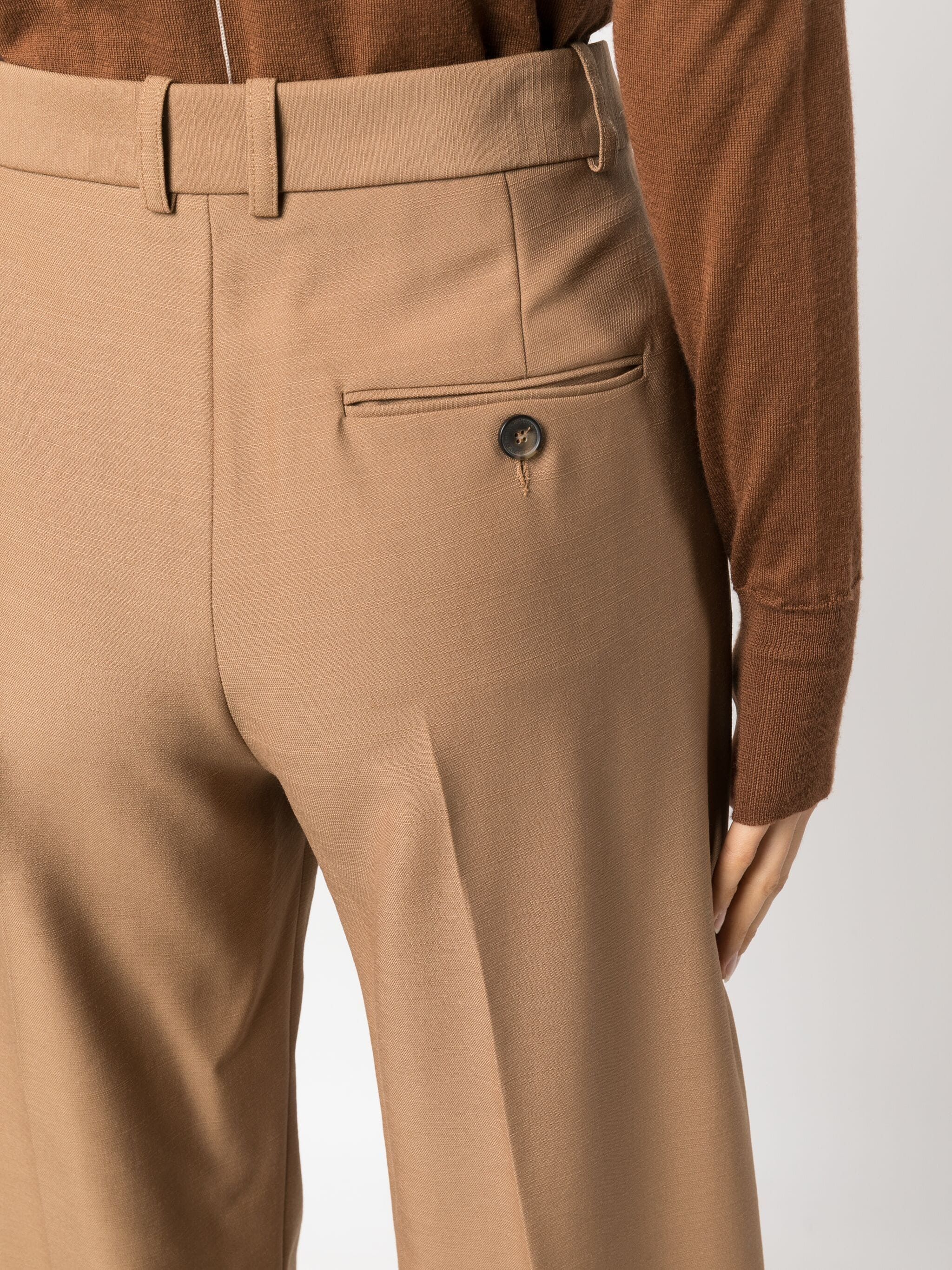 Stella McCartney o1s22i1n1024 Straight Wool Trousers in Brown Size 27" / US 4 / IT 40 - 5 Thumbnail