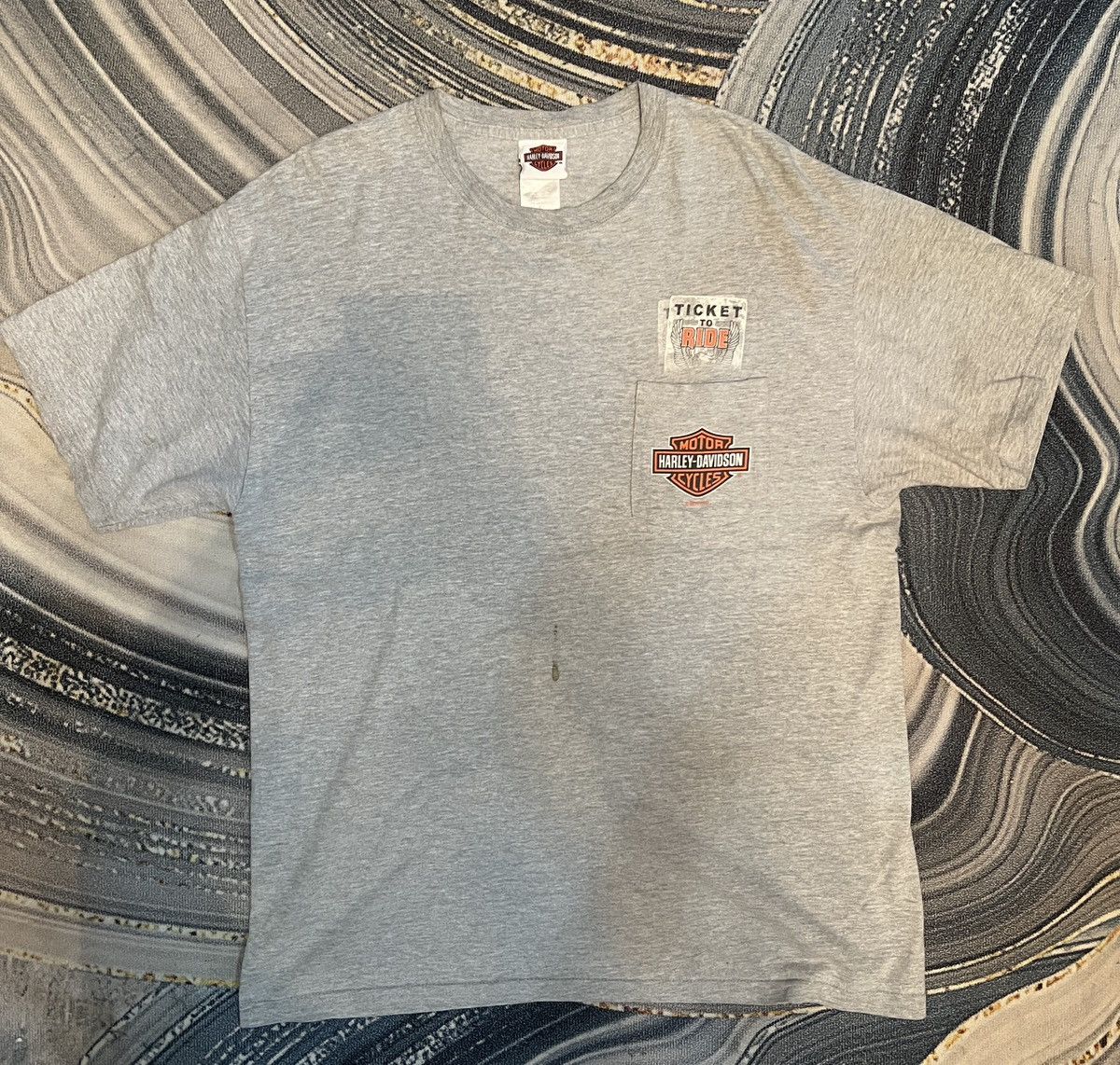 Harley Davidson Harley-Davidson “ticket to ride” Gray and Orange T-Shirt Size US L / EU 52-54 / 3 - 1 Thumbnail