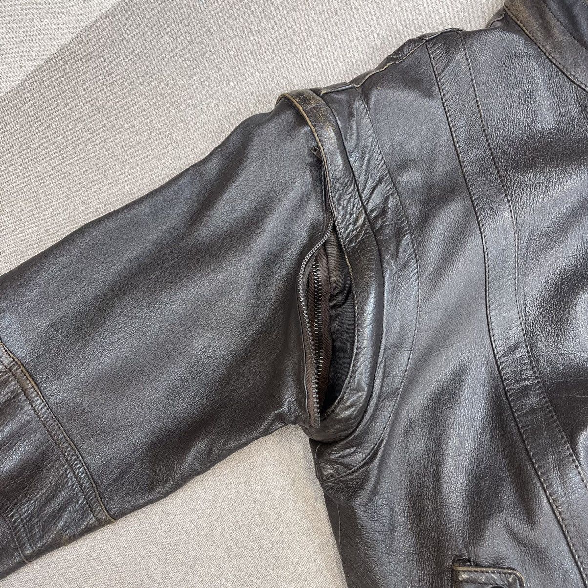 Leather × Vintage VINTAGE GENUINE LEATHER 2in1 BROWN BOMBER JACKET + VEST Size US L / EU 52-54 / 3 - 7 Thumbnail