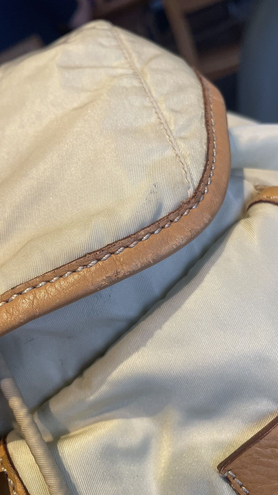 Prada × Vintage Prada Sport Cream Ivory Brown Nylon Leather Size ONE SIZE - 20 Thumbnail