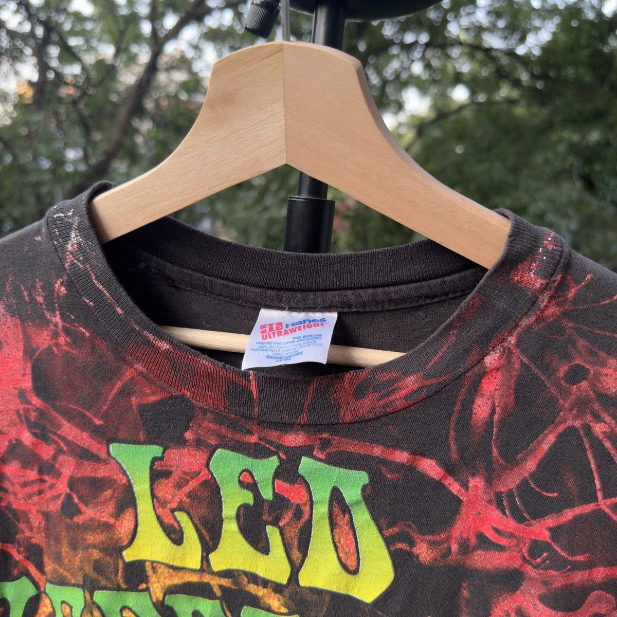 Band Tees 90s Led Zeppelin Thrashed Faded Distressed AOP Band Tee Size US L / EU 52-54 / 3 - 3 Thumbnail