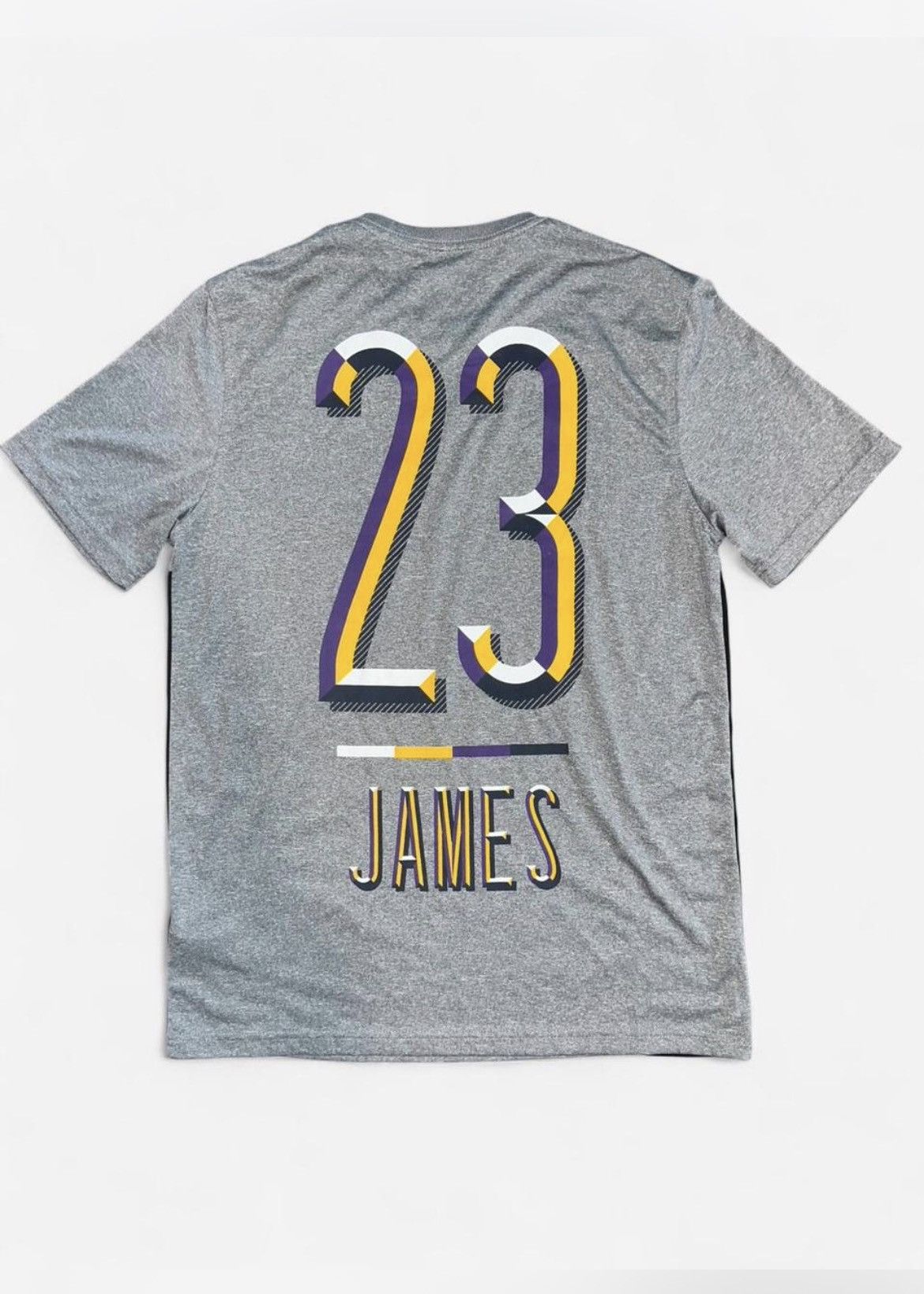 NBA NBA Los Angeles Lakers LeBron James #23 Shirt Grey/Black Tee Size US M / EU 48-50 / 2 - 2 Thumbnail