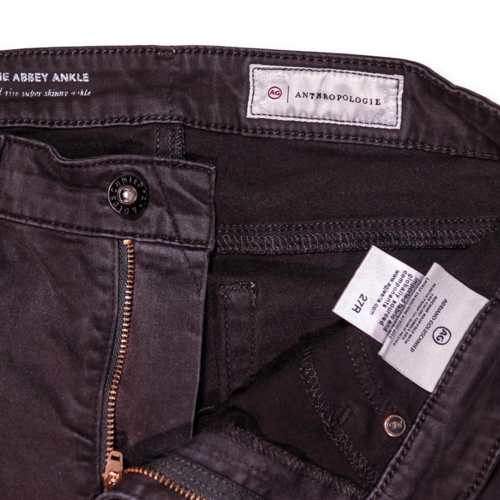 AG Adriano Goldschmied Anthropologie AG Abbey Ankle Skinny Jeans 27R Black Size 27" / US 4 / IT 40 - 7 Thumbnail