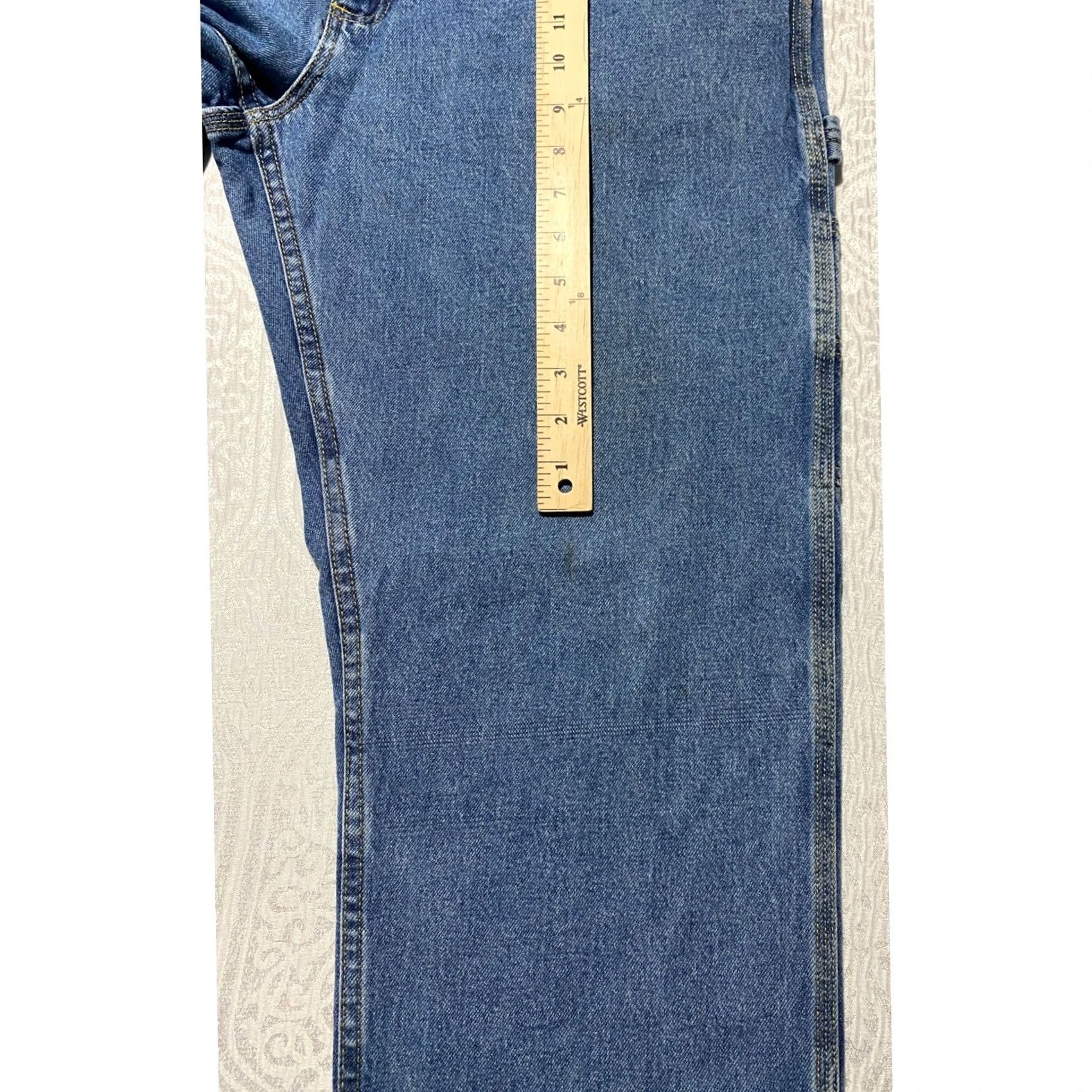 Lee Lee Workwear Carpenter Jeans Blue Denim Straight Leg 34x30 Mens Regular Stretch Pockets Boots Hammer Loop 90s Style Modern Denim Comfort Size US 34 / EU 50 - 3 Thumbnail